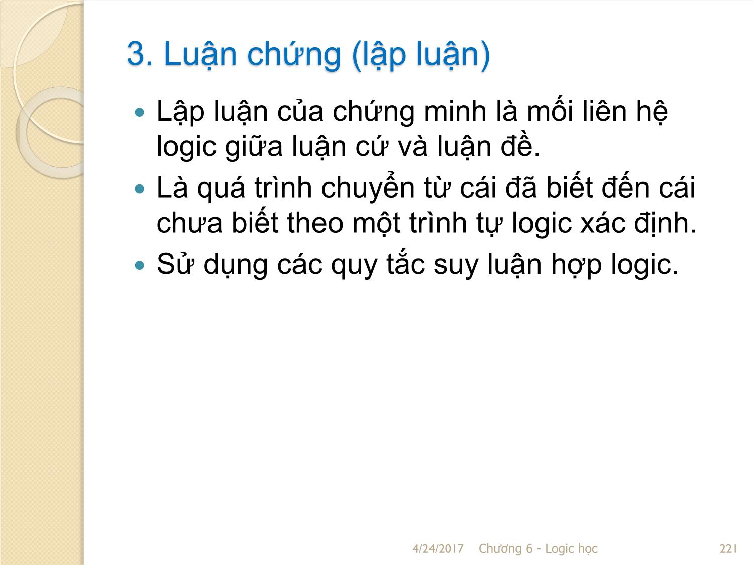 Bài giảng Logic học - Chương 6: Chứng minh và bác bỏ trang 10