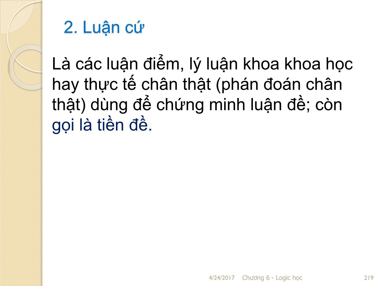 Bài giảng Logic học - Chương 6: Chứng minh và bác bỏ trang 8