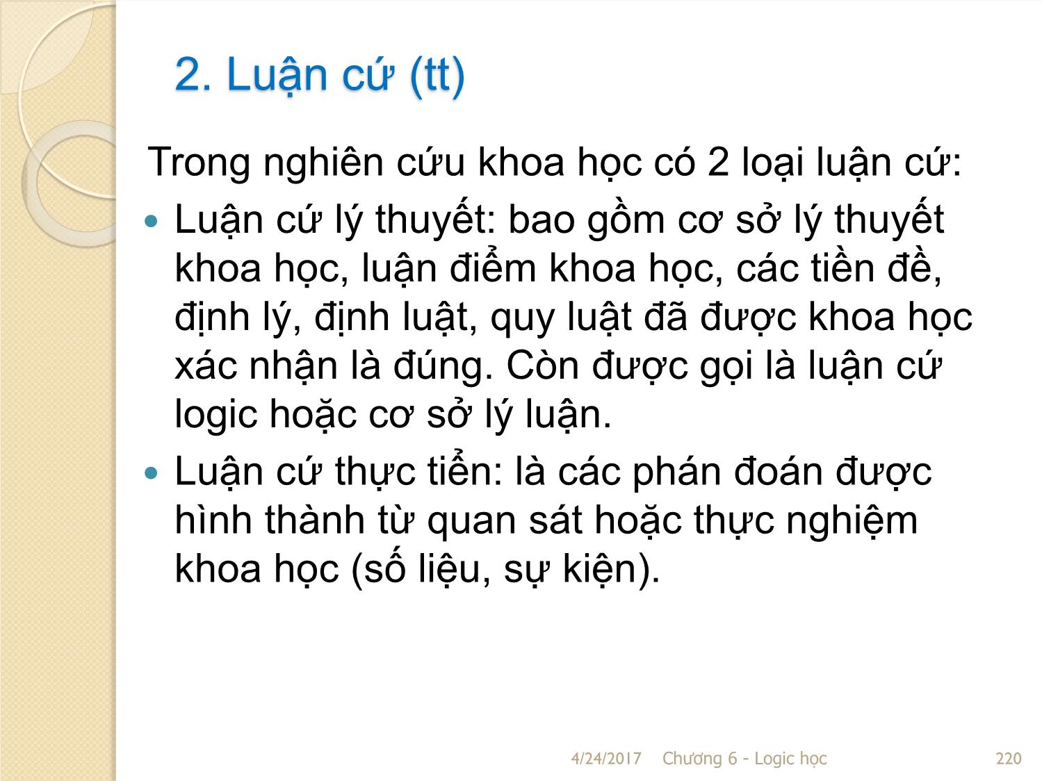 Bài giảng Logic học - Chương 6: Chứng minh và bác bỏ trang 9