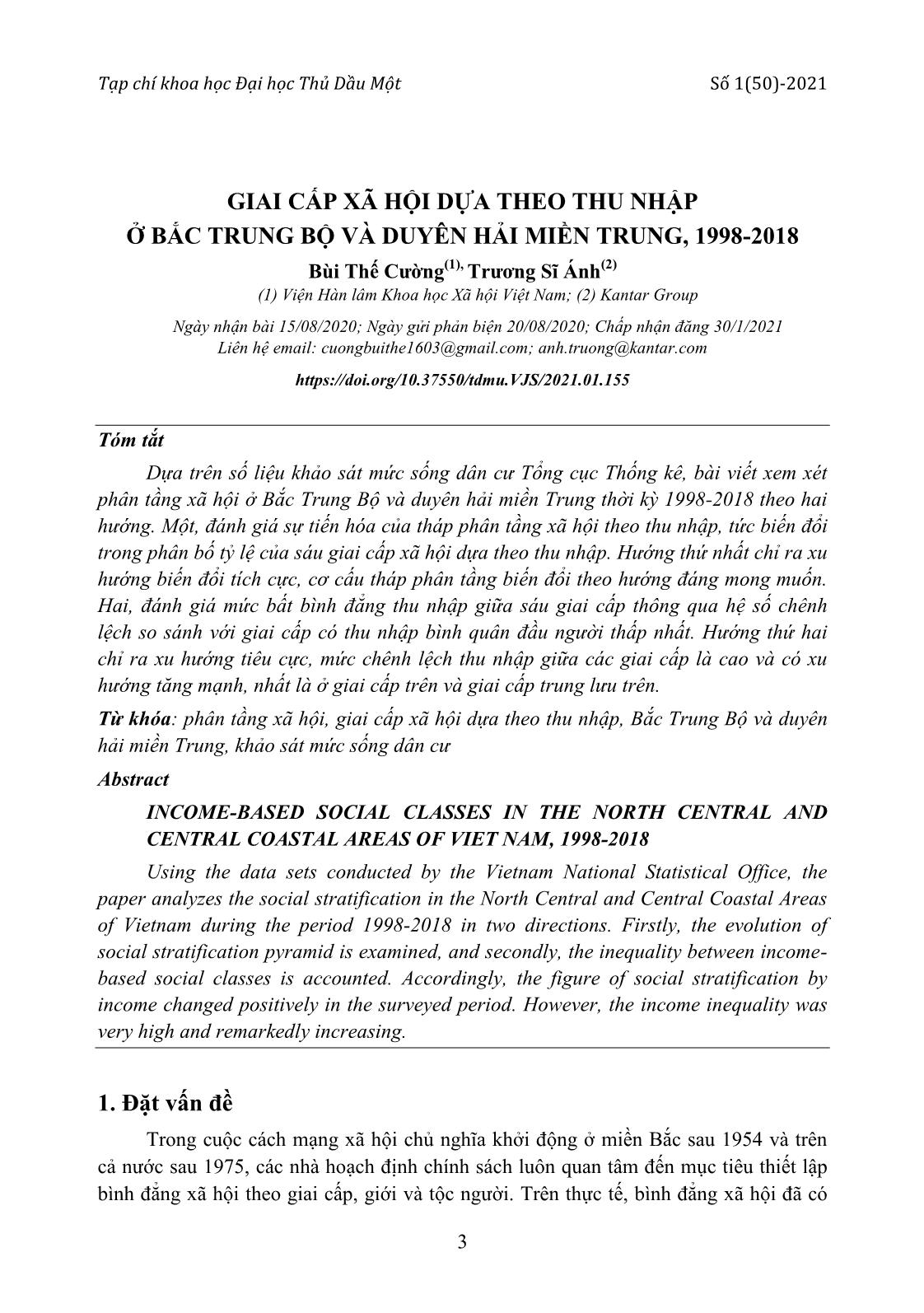 Giai cấp xã hội dựa theo thu nhập ở Bắc Trung Bộ và duyên hải miền Trung, 1998-2018 trang 1