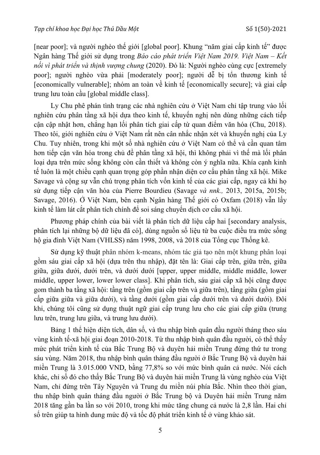 Giai cấp xã hội dựa theo thu nhập ở Bắc Trung Bộ và duyên hải miền Trung, 1998-2018 trang 3