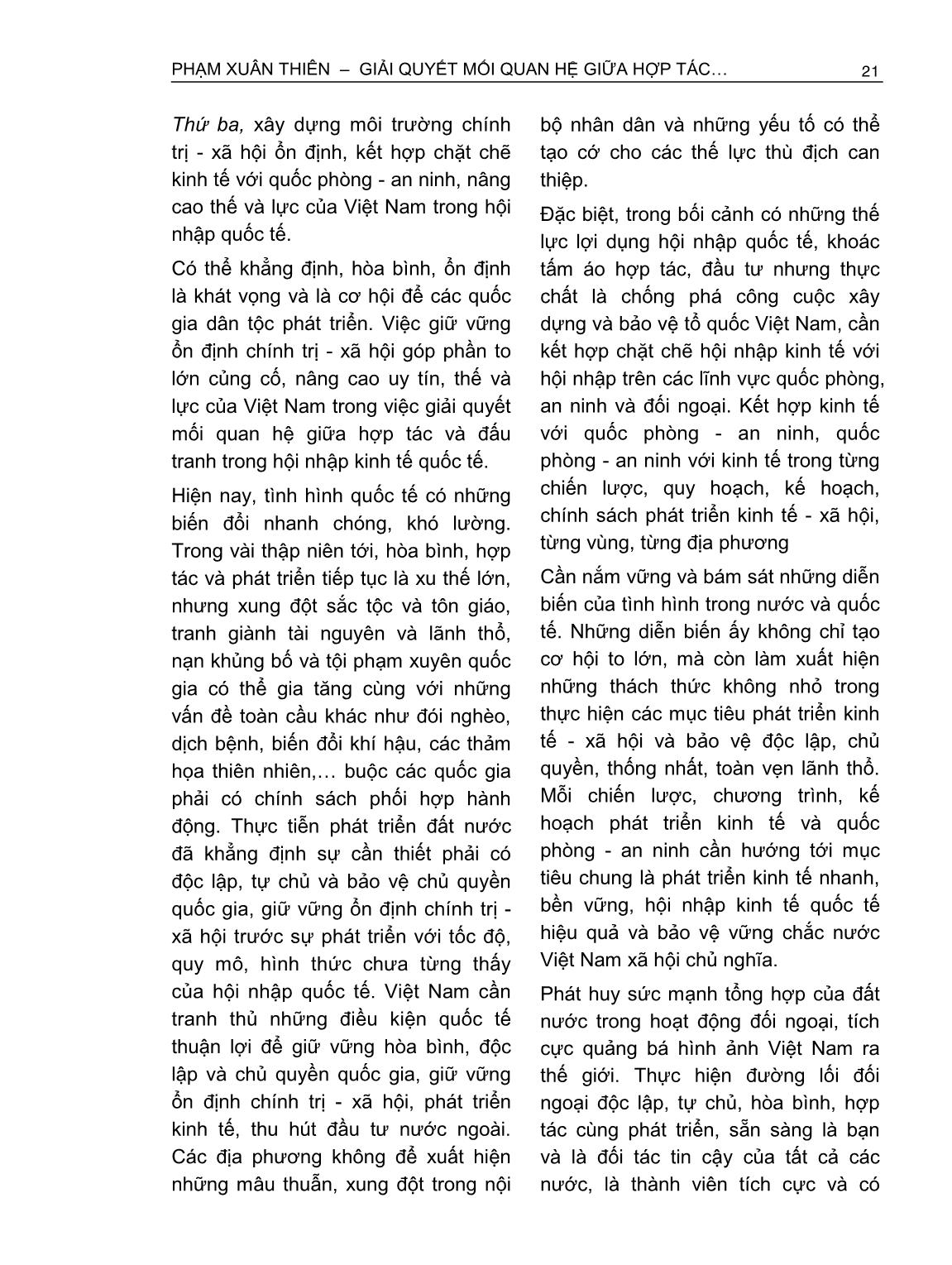Giải quyết mối quan hệ giữa hợp tác và đấu tranh trong hội nhập quốc tế của Việt Nam trang 10