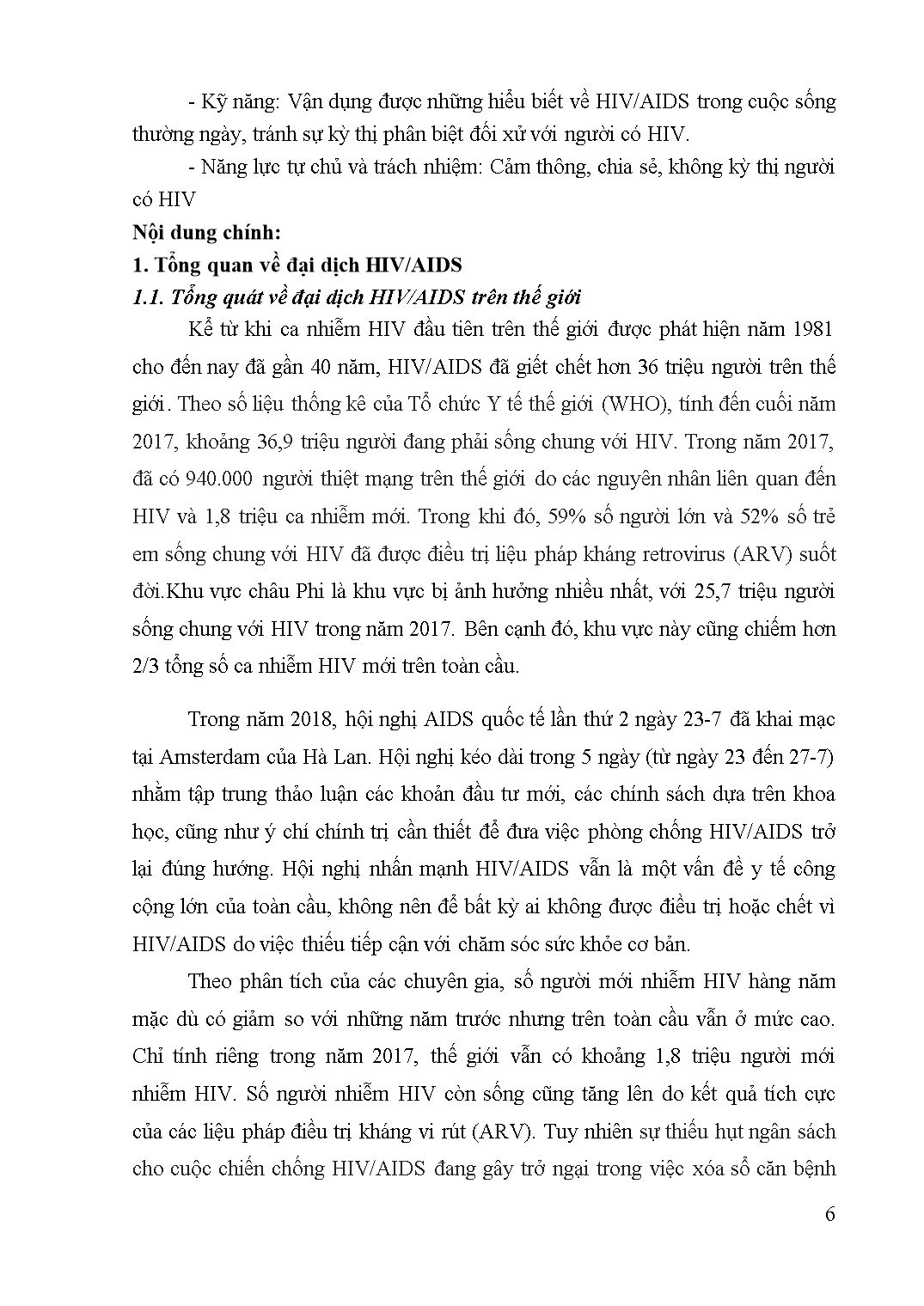 Giáo trình mô đun Công tác xã hội với người có và bị ảnh hưởng bởi HIV/AIDS trang 6