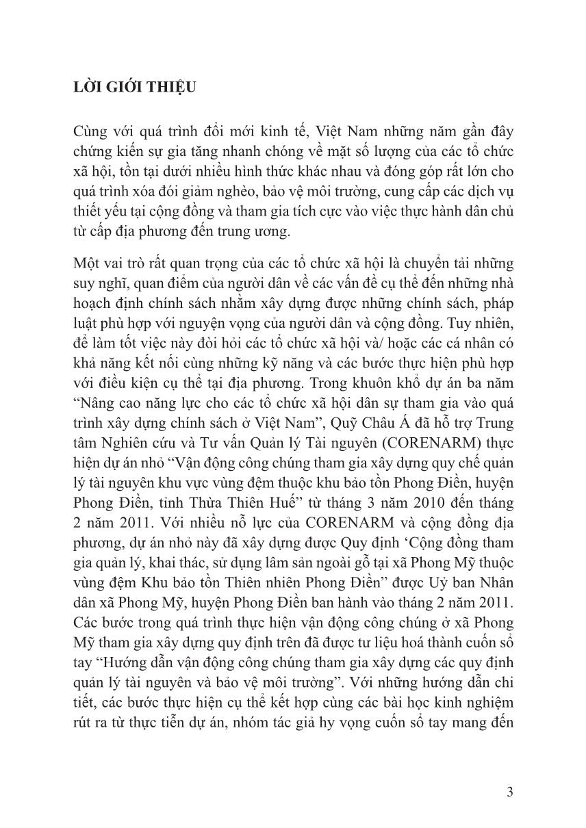 Sổ tay hướng dẫn Vận động công chúng tham gia xây dựng các quy định quản lý tài nguyên và bảo vệ môi trường trang 4