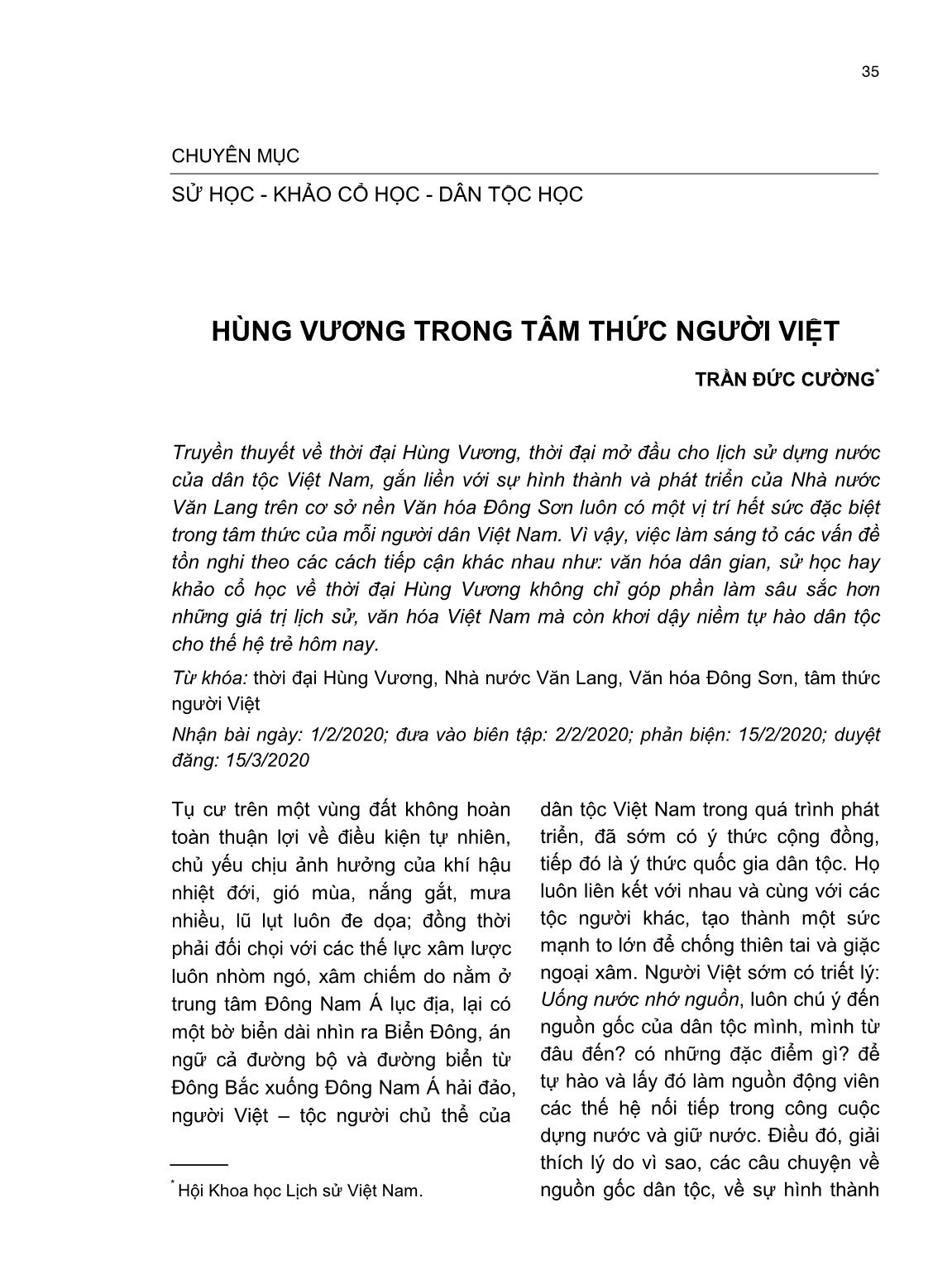 Hùng Vương trong tâm thức người Việt trang 1