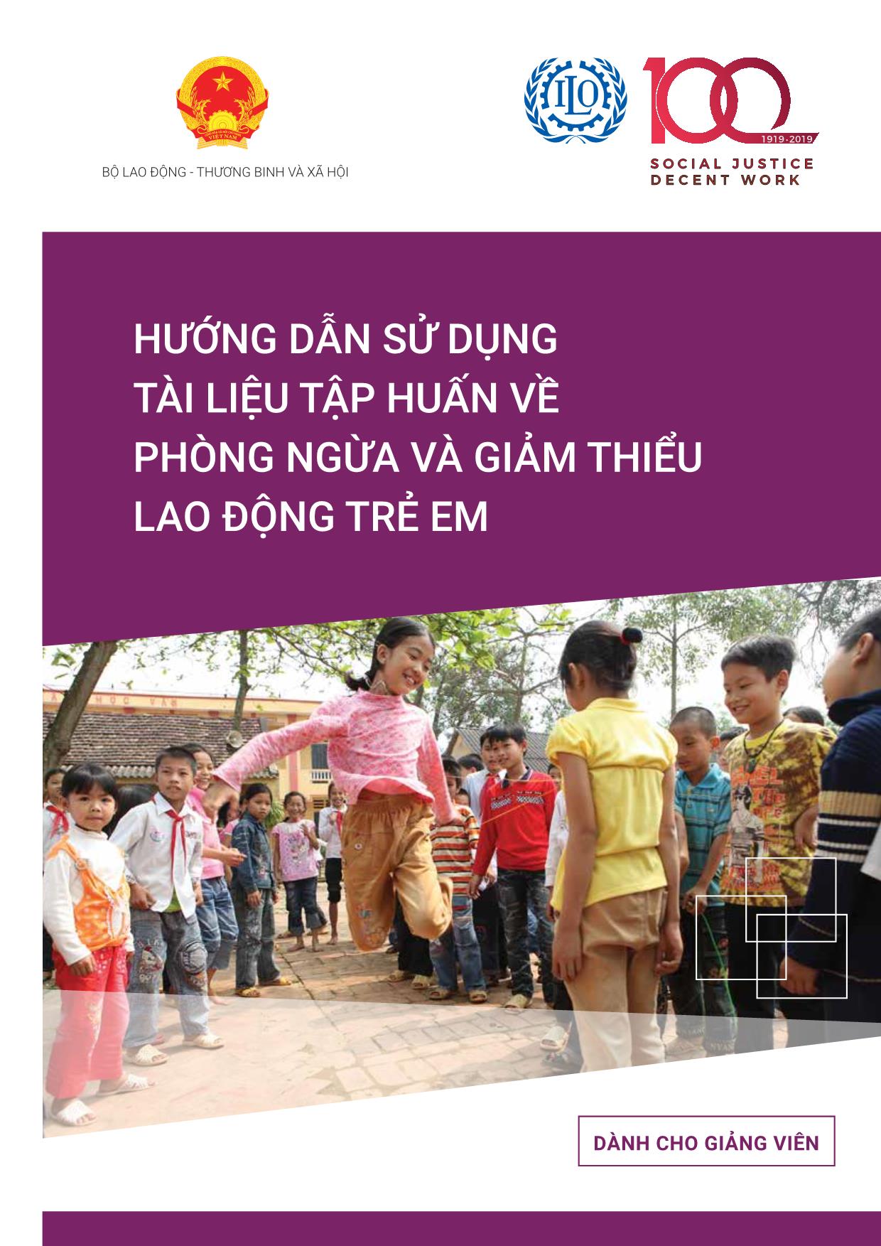 Hướng dẫn sử dụng tài liệu tập huấn về phòng ngừa và giảm thiểu lao động trẻ em trang 1