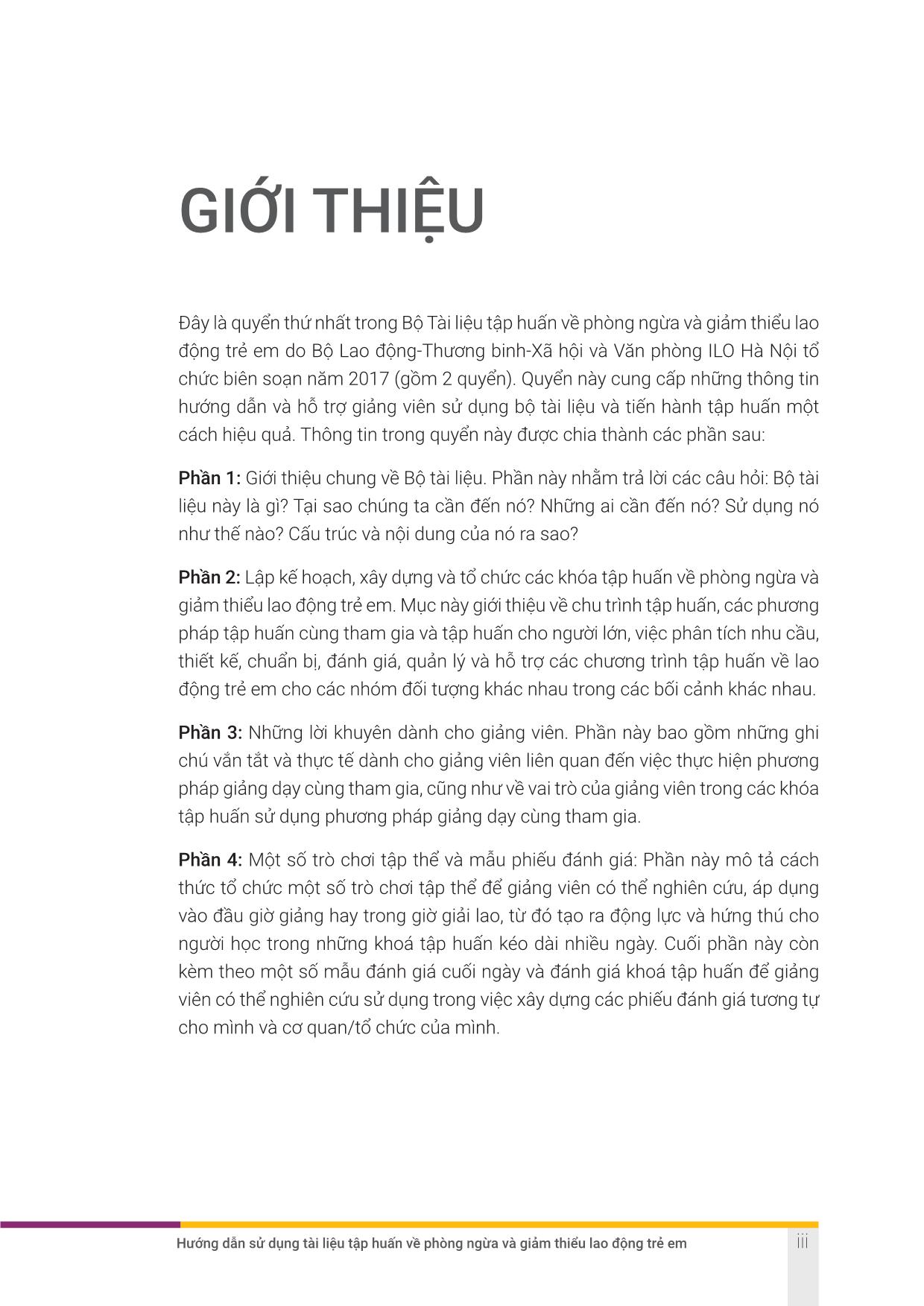 Hướng dẫn sử dụng tài liệu tập huấn về phòng ngừa và giảm thiểu lao động trẻ em trang 3