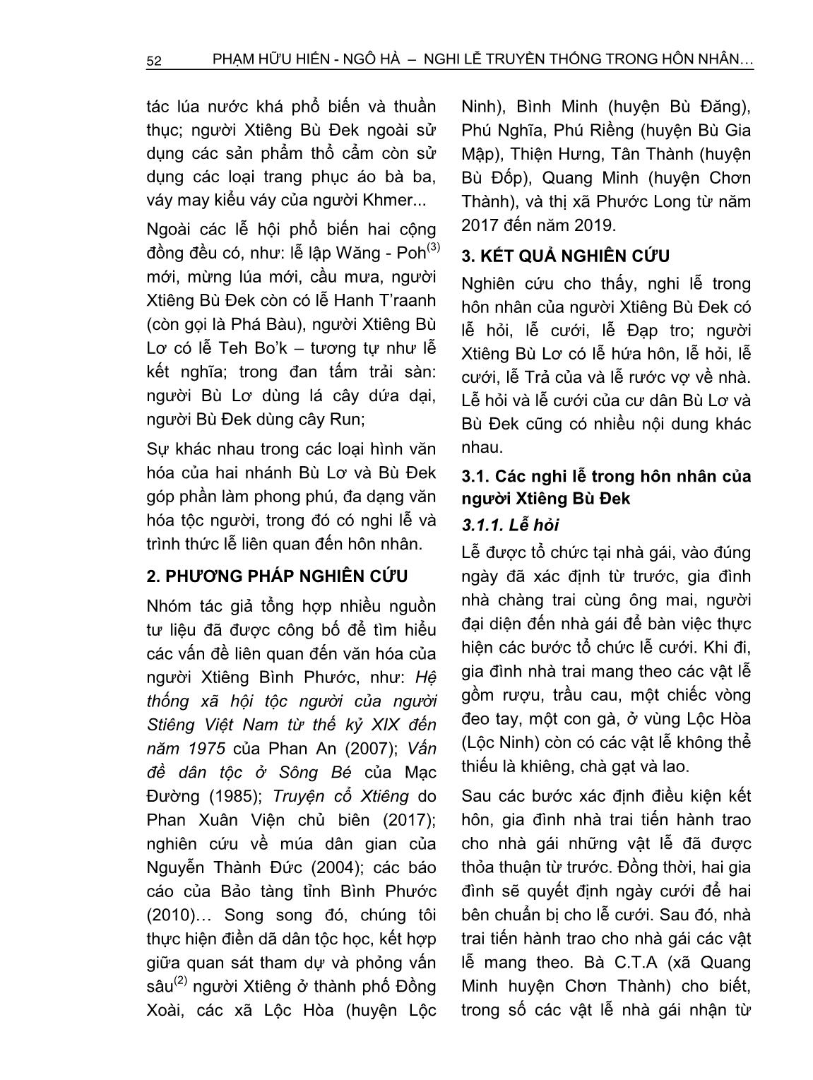 Nghi lễ truyền thống trong hôn nhân của người Xtiêng ở Bình Phước trang 2