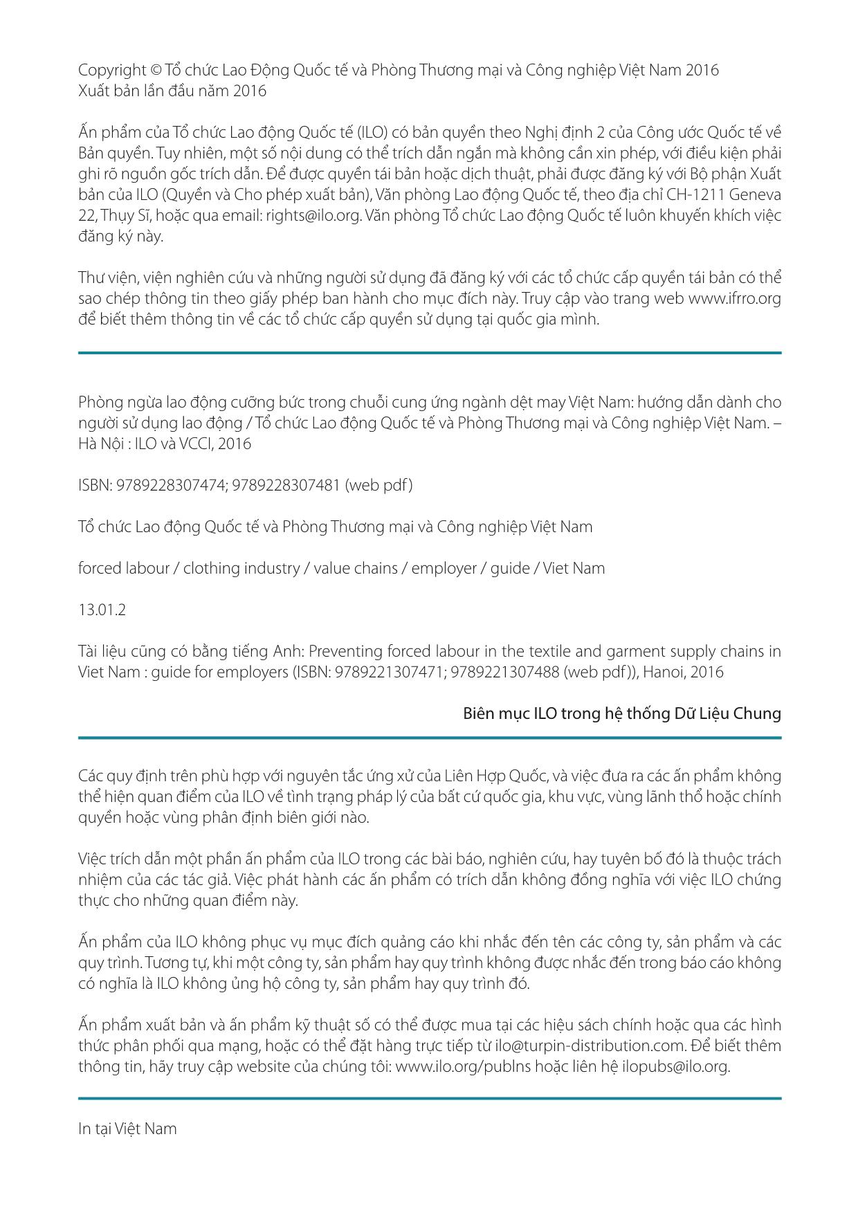 Hướng dẫn dành cho người sử dụng lao động: Phòng ngừa lao động cưỡng bức trong chuỗi cung ứng ngành dệt may Việt Nam trang 4