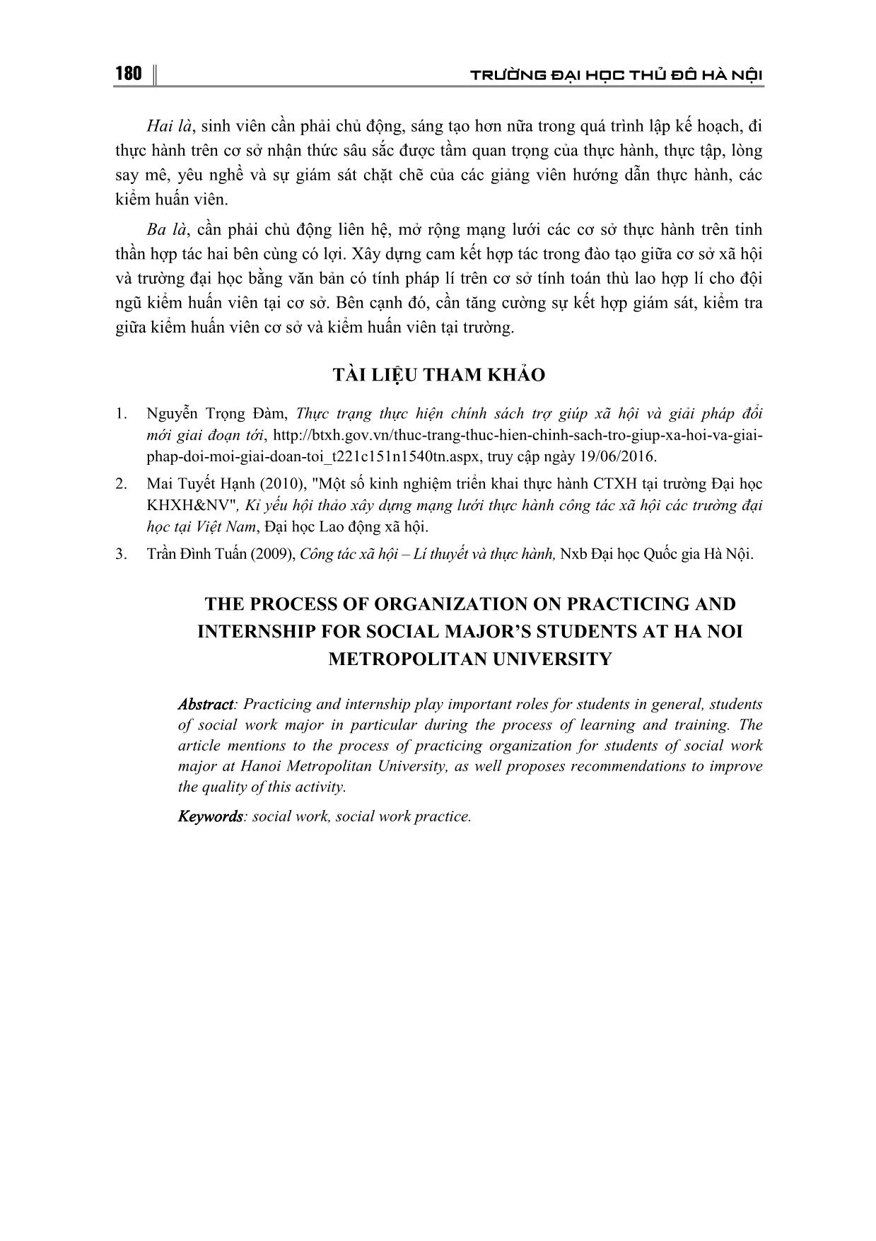 Quy trình tổ chức thực hành, thực tập cho sinh viên ngành Công tác xã hội tại trường Đại học Thủ đô Hà Nội trang 9