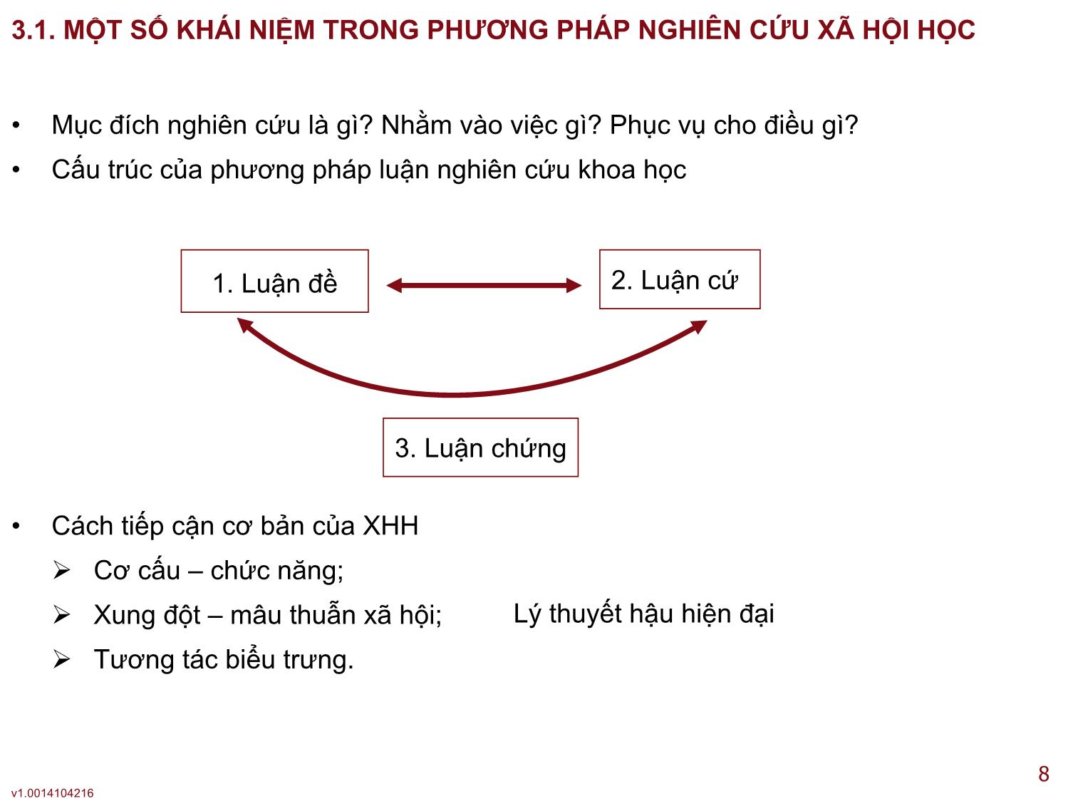 Bài giảng Xã hội học đại cương - Bài 3: Phương pháp nghiên cứu xã hội học - Lê Ngọc Thông trang 8