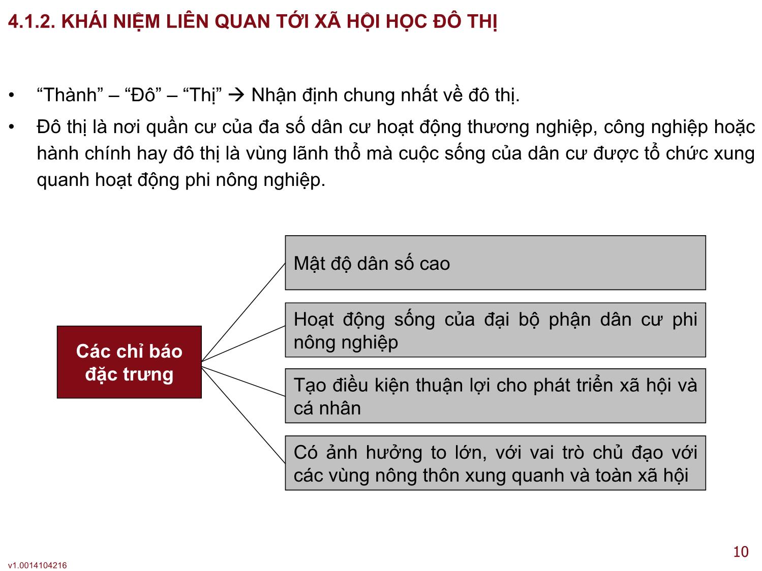 Bài giảng Xã hội học đại cương - Bài 4: Xã hội học đô thị - Lê Ngọc Thông trang 10