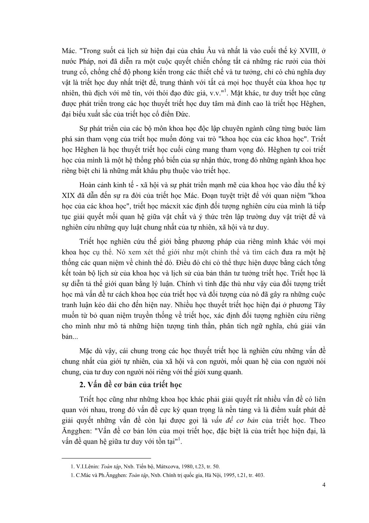 Giáo trình Triết học Mác-Lênin (Mới) trang 5