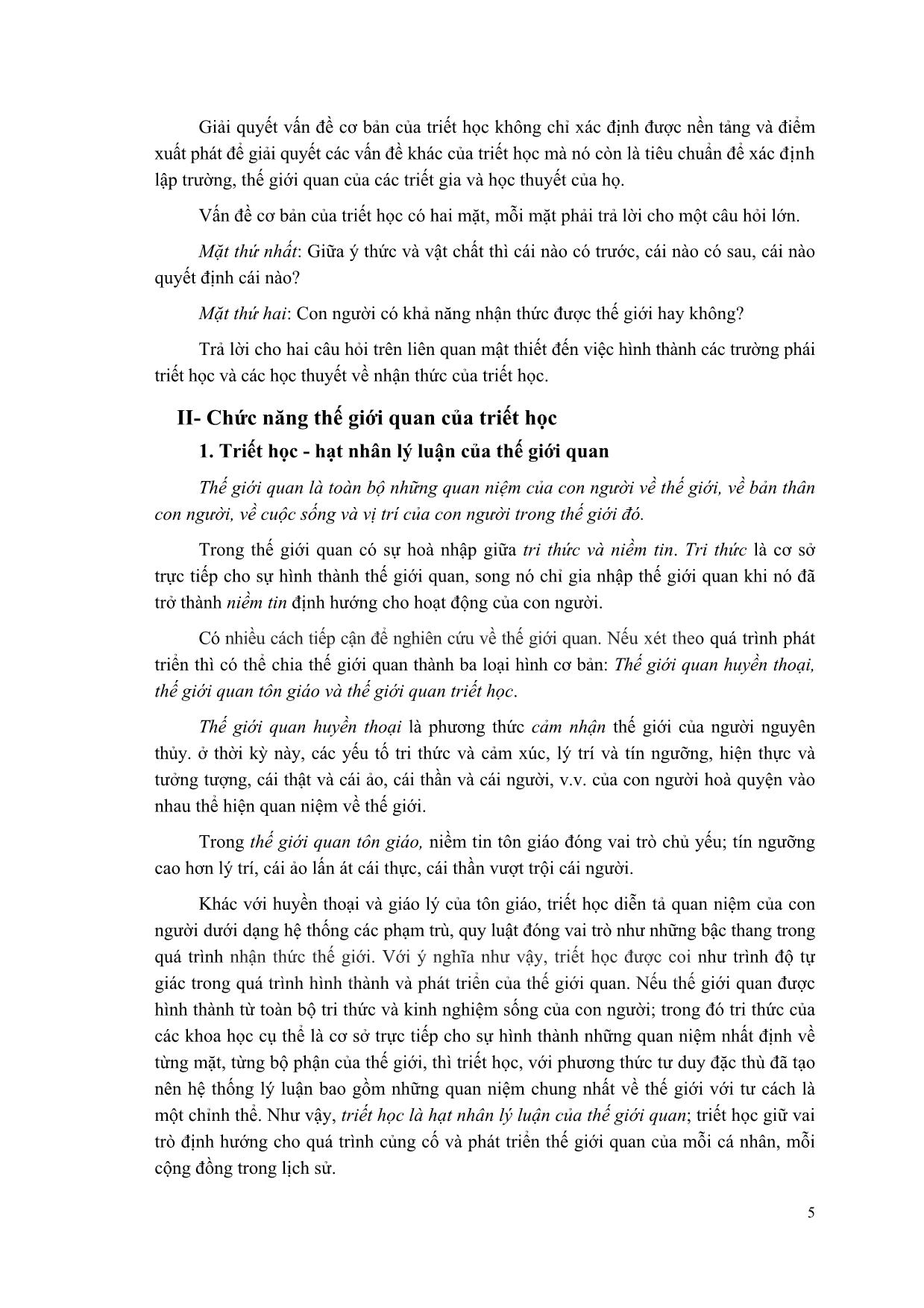 Giáo trình Triết học Mác-Lênin (Mới) trang 6