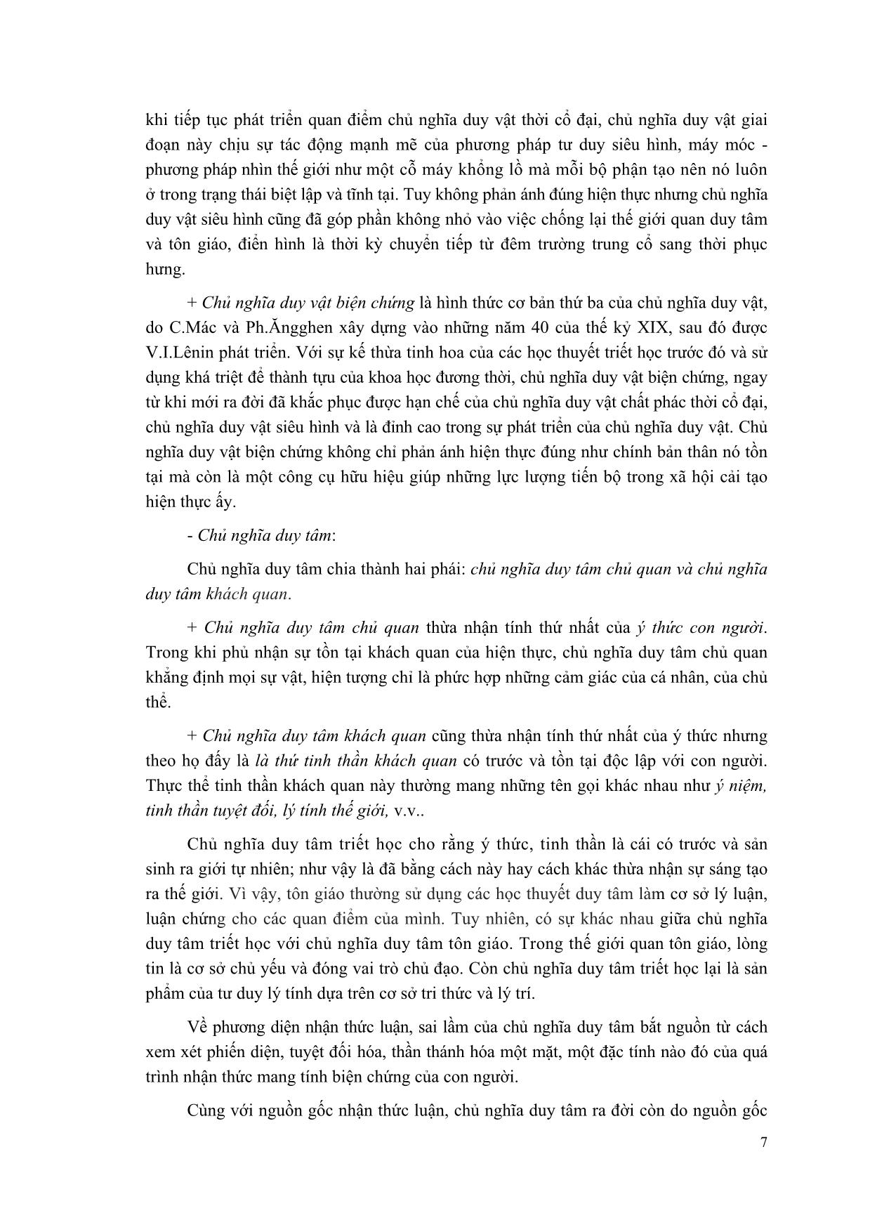 Giáo trình Triết học Mác-Lênin (Mới) trang 8