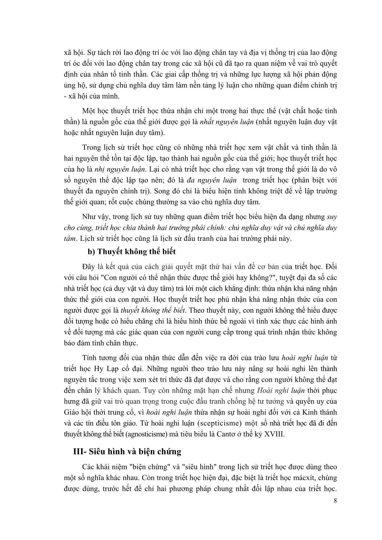 Giáo trình Triết học Mác-Lênin (Mới) trang 9