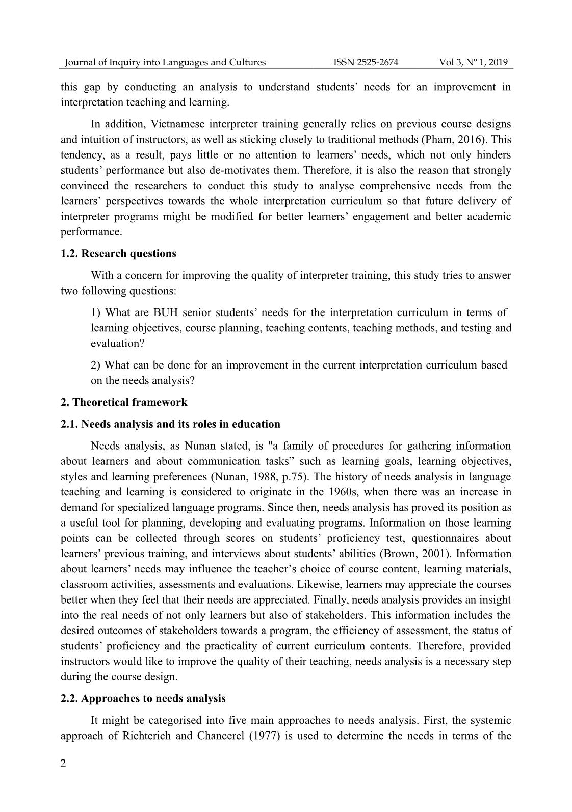 Analyzing undergraduates’ needs for an improvement in interpreter training curriculum at banking university HCMC, Vietnam trang 2