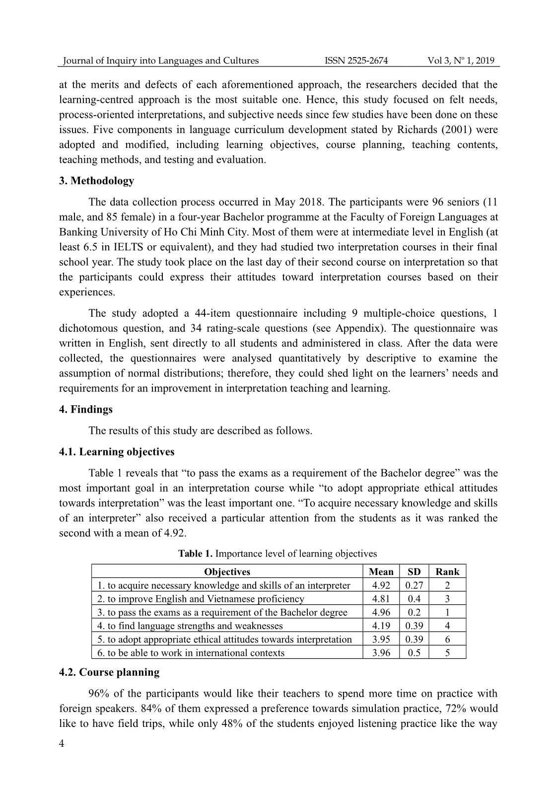 Analyzing undergraduates’ needs for an improvement in interpreter training curriculum at banking university HCMC, Vietnam trang 4