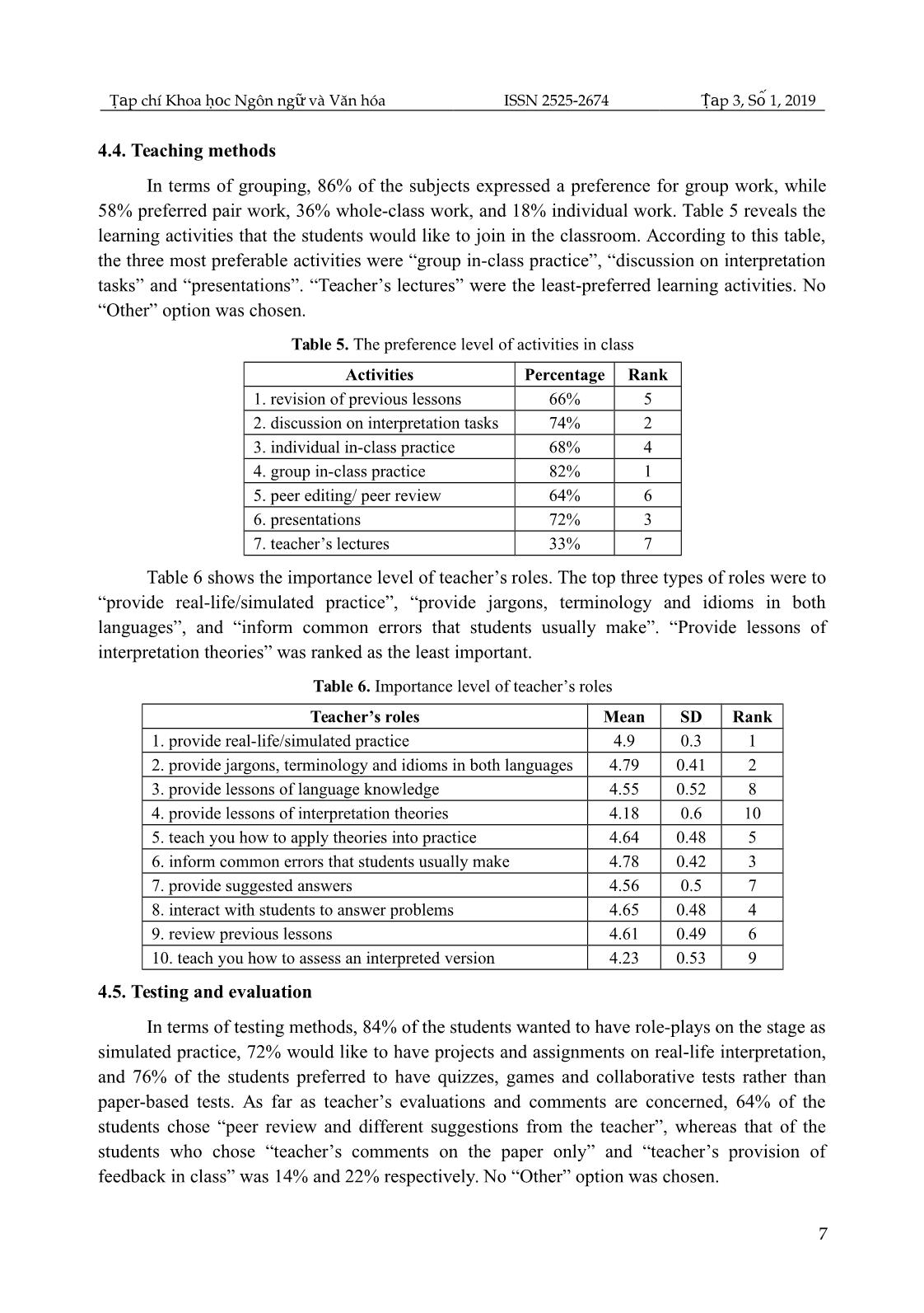 Analyzing undergraduates’ needs for an improvement in interpreter training curriculum at banking university HCMC, Vietnam trang 7