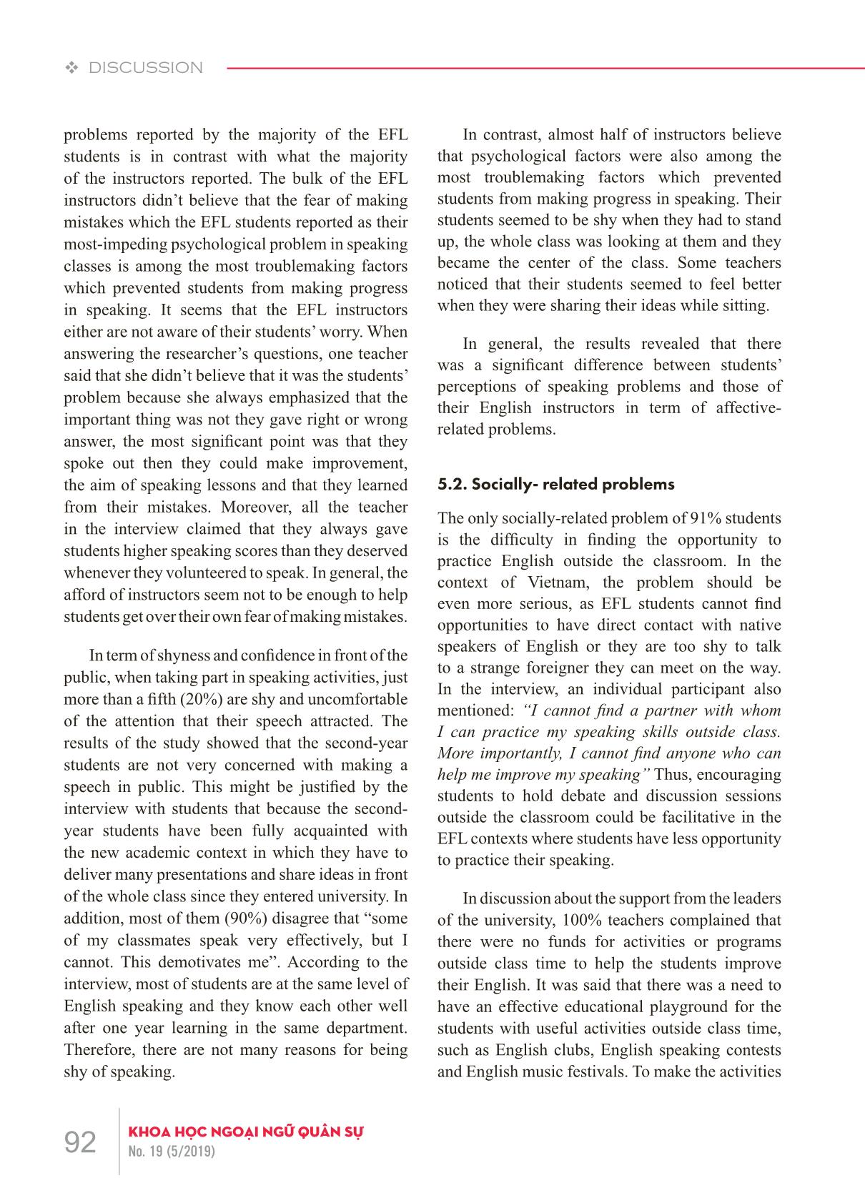 An investigation into the factors that hinder the participation of the second-year English-major students in English speaking lessons at Thuong Mai University trang 7