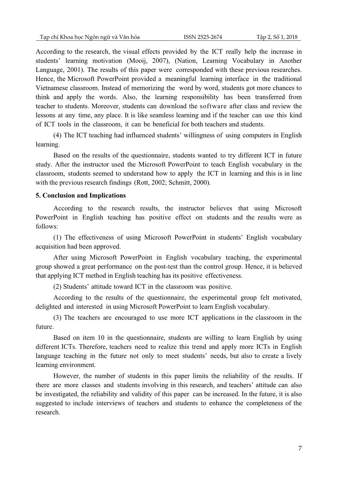 Applying information technology in vocabulary teaching and learning for the first-year English non-major students at Thuong Mai University trang 7