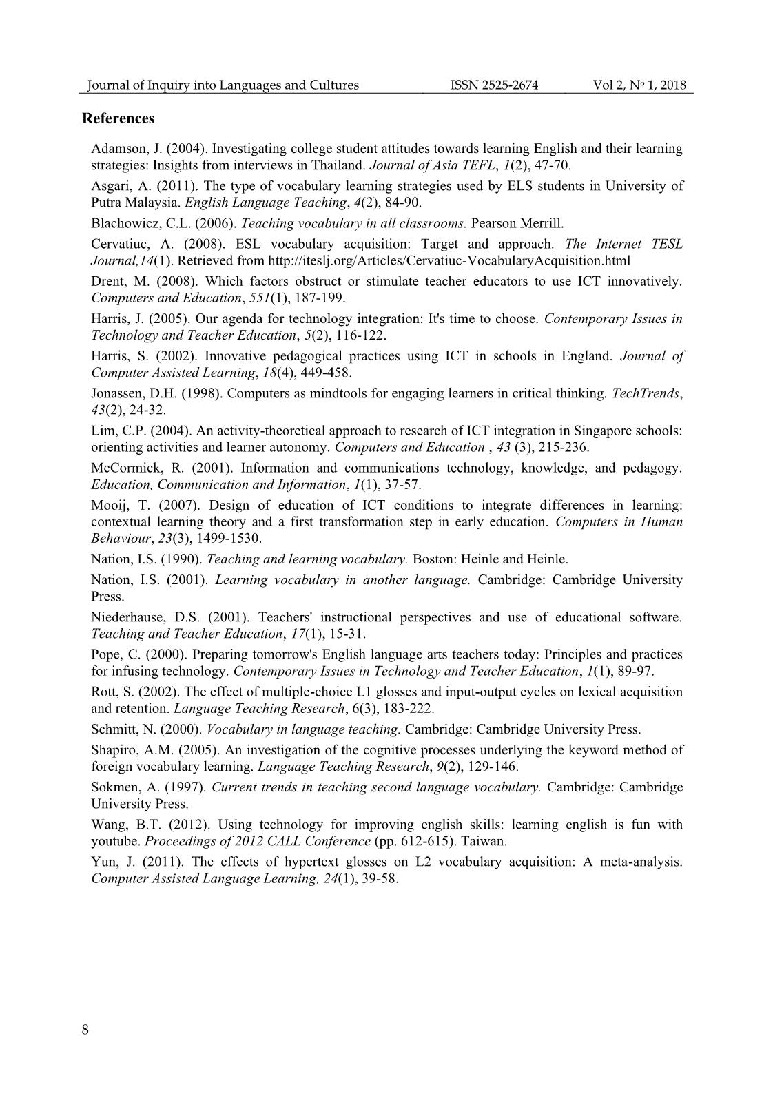 Applying information technology in vocabulary teaching and learning for the first-year English non-major students at Thuong Mai University trang 8