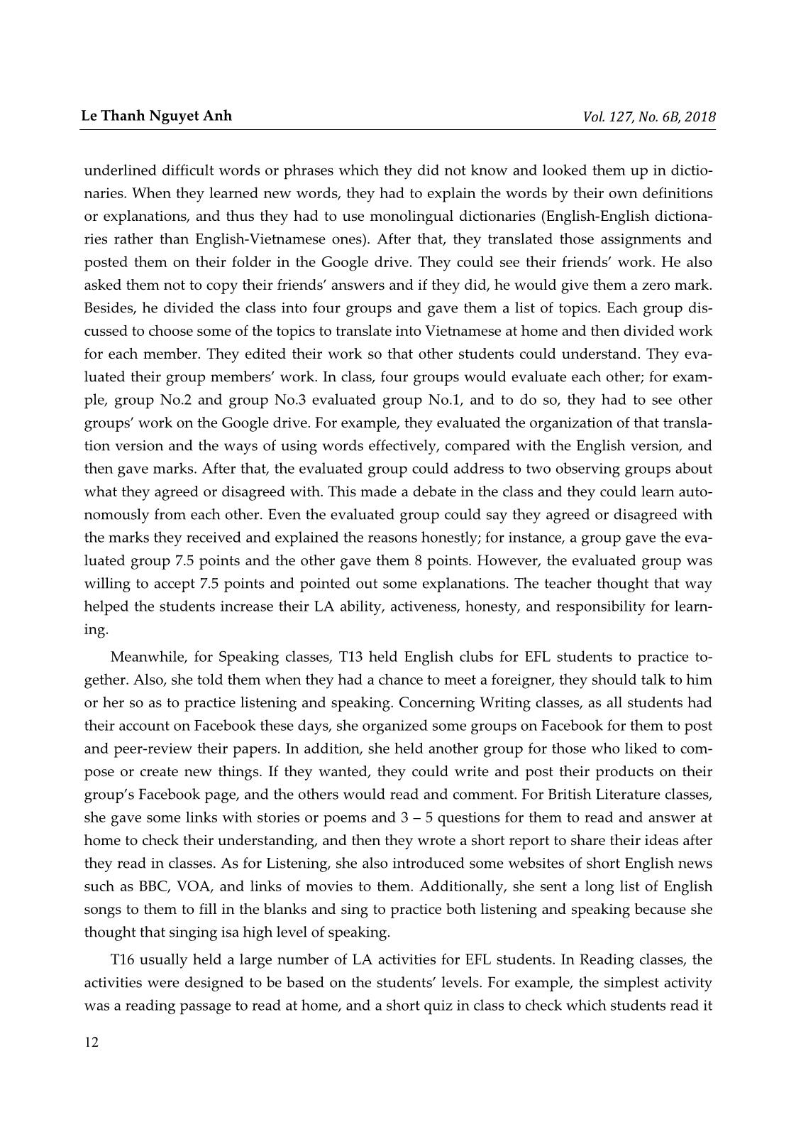 EFL teachers’ perceptions and practices regarding learner autonomy at Dong Thap University, Vietnam trang 8