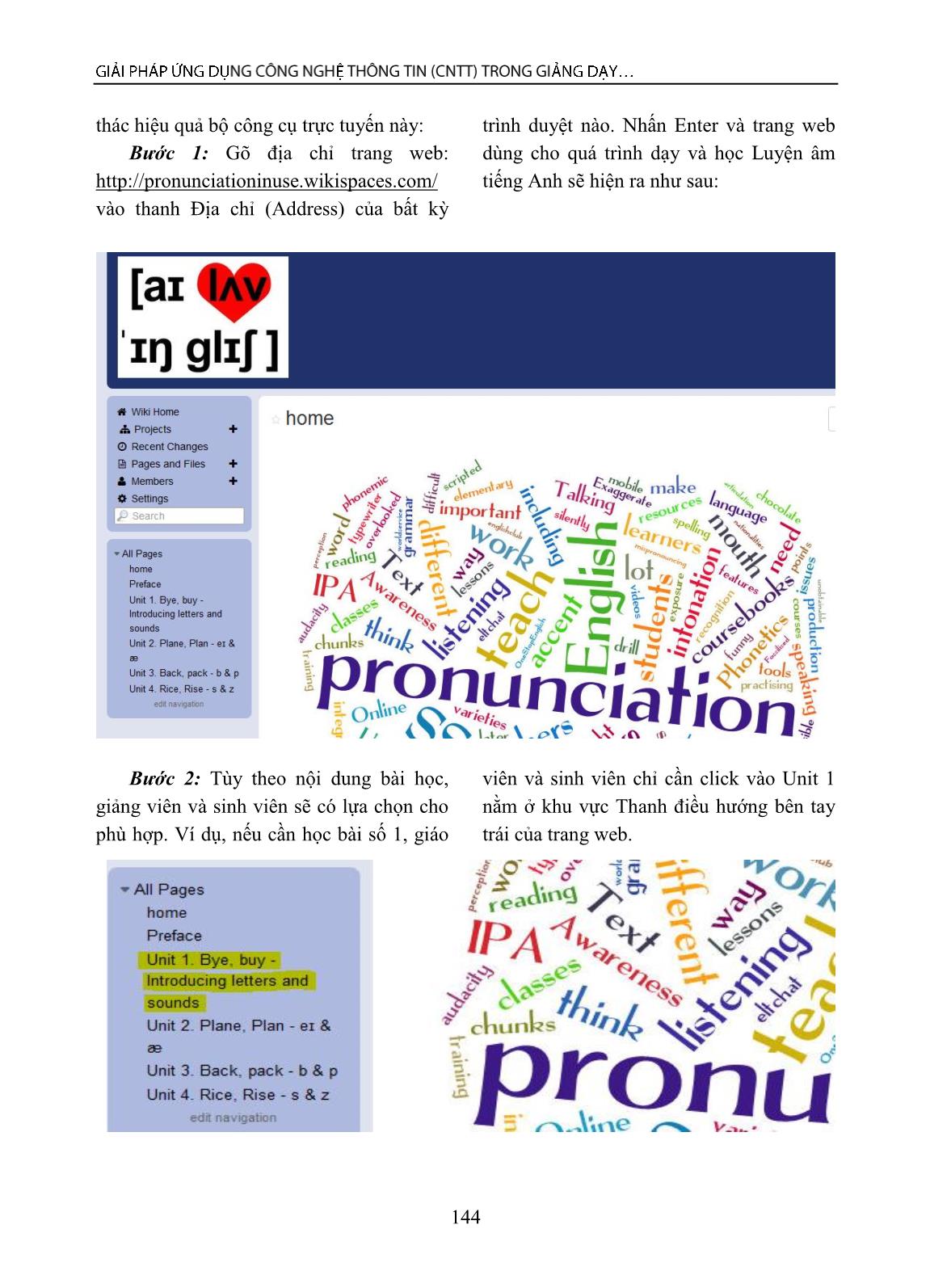 Giải pháp ứng dụng công nghệ thông tin (CNTT) trong giảng dạy và học tập môn Luyện âm cho sinh viên chuyên ngành Tiếng Anh tại trường đại học ở Việt Nam trang 3