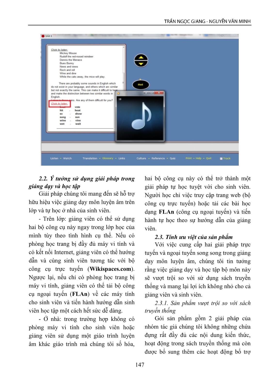 Giải pháp ứng dụng công nghệ thông tin (CNTT) trong giảng dạy và học tập môn Luyện âm cho sinh viên chuyên ngành Tiếng Anh tại trường đại học ở Việt Nam trang 6