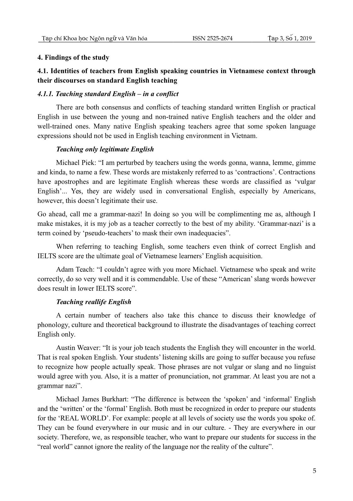 Identities of teachers from English speaking countries through discourses on teaching standard English in Vietnam trang 5