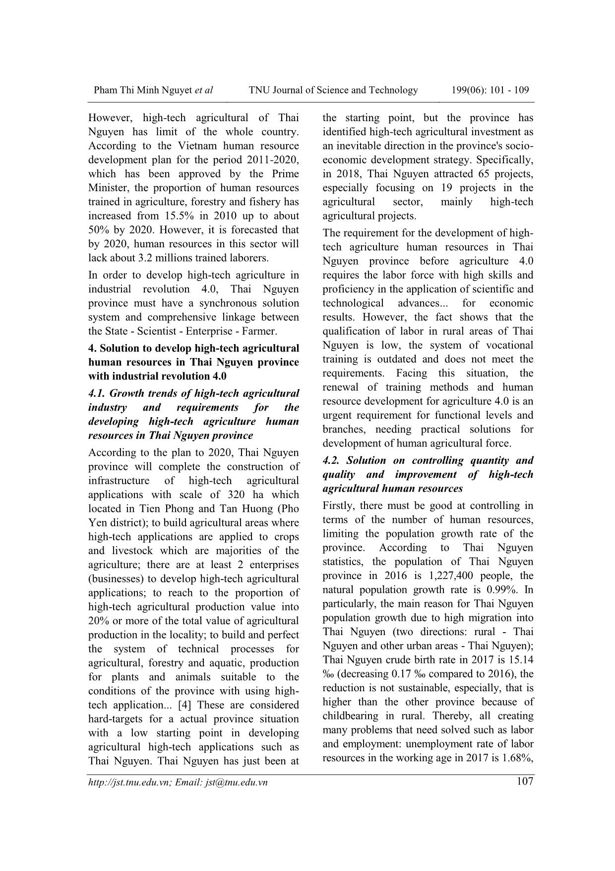 Cuộc cách mạng công nghiệp 4.0 với phát triển nhân lực nông nghiệp công nghệ cao tỉnh Thái Nguyên trang 7