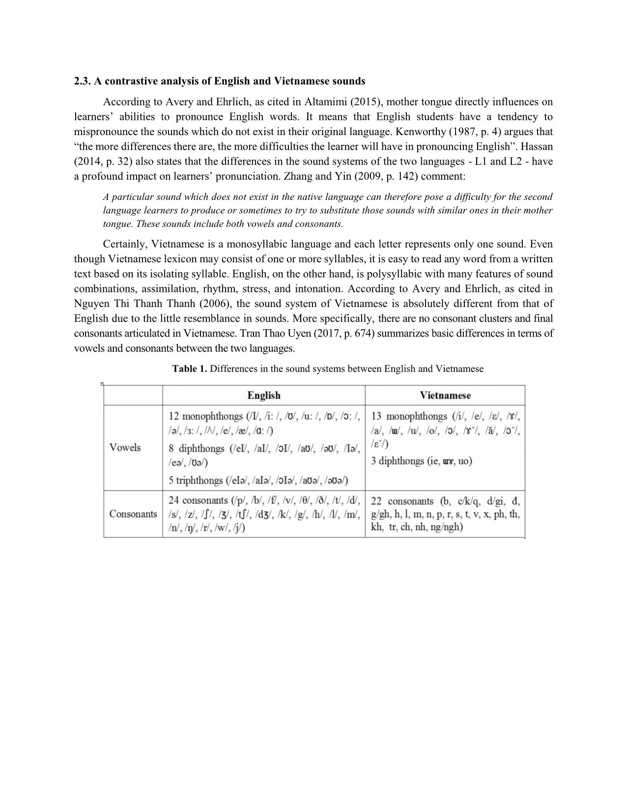 Major problems in pronouncing English: A case study at the University of Dalat trang 3