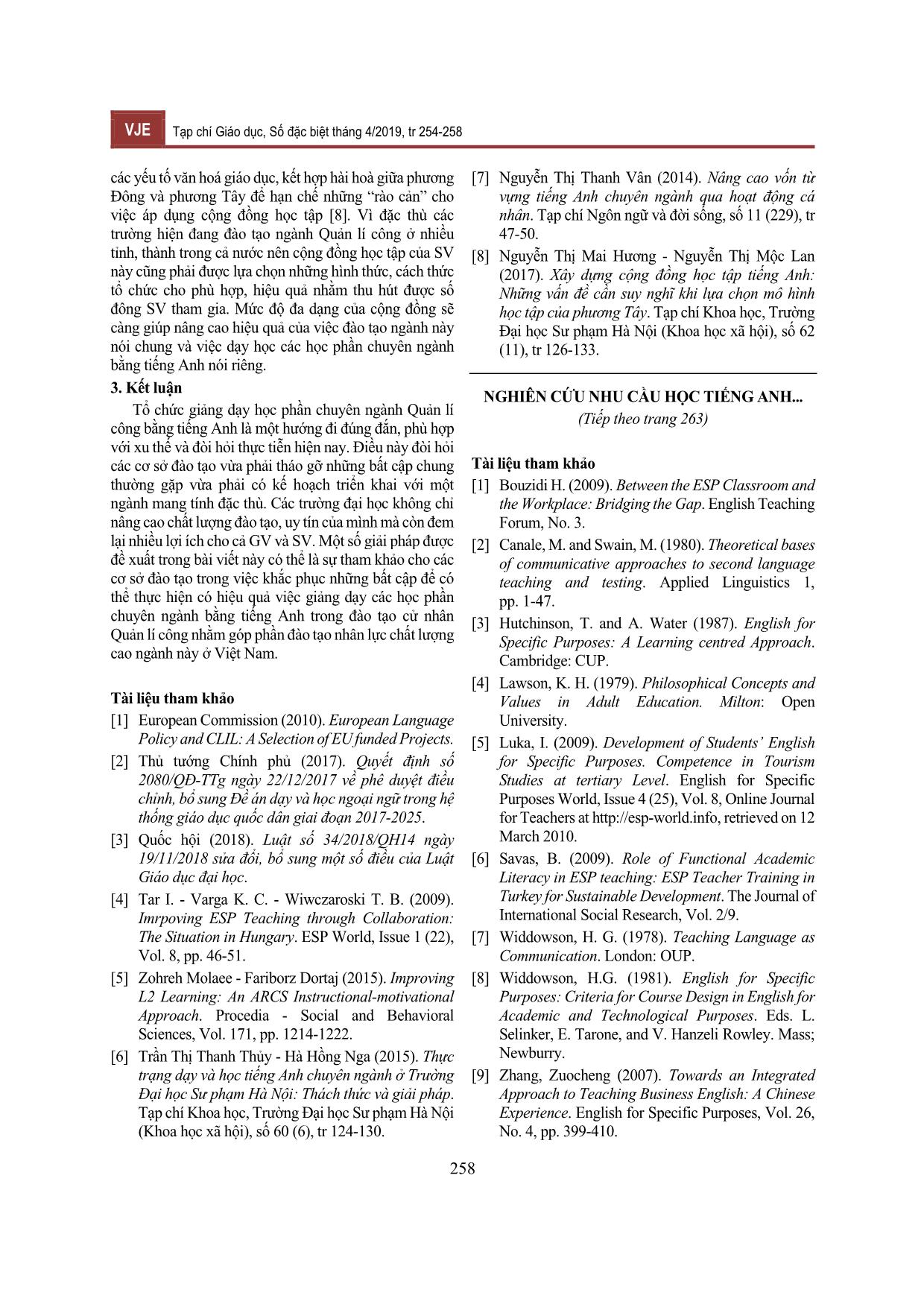 Nghiên cứu nhu cầu học tiếng Anh của các cán bộ công sở (viên chức) trên địa bàn tỉnh Thừa Thiên - Huế trang 6