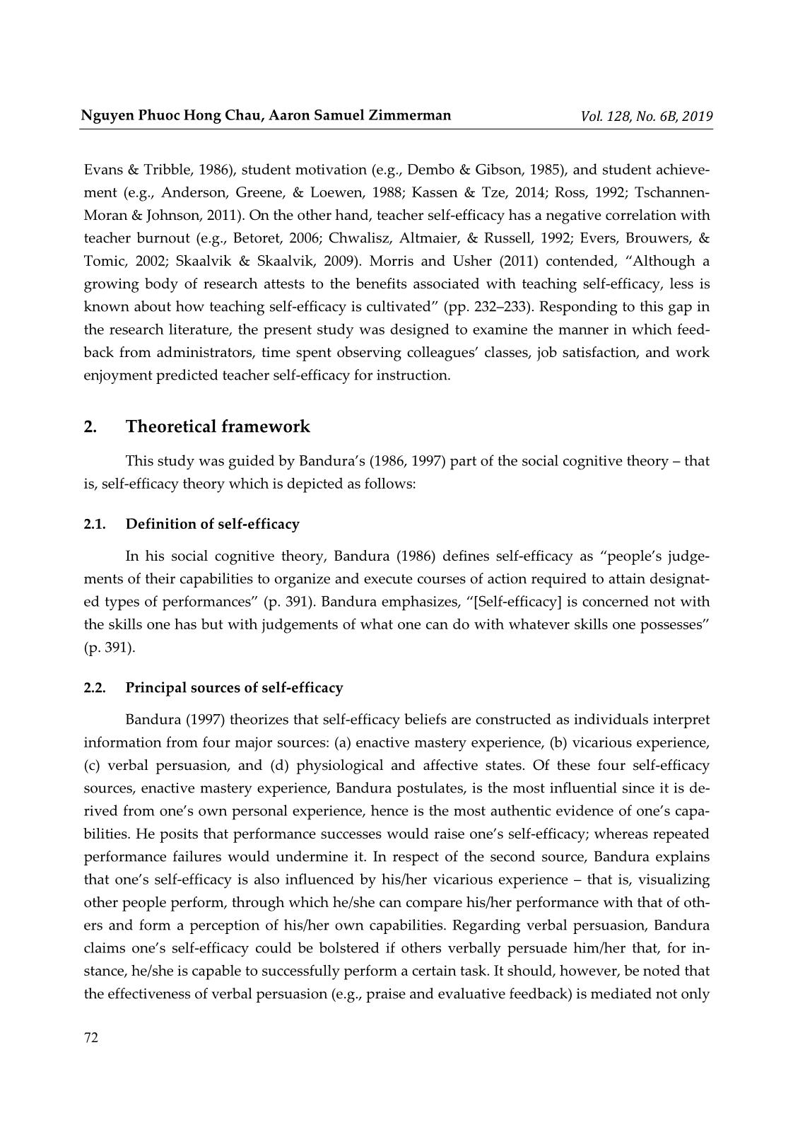 Modeling teacher self-efficacy as a function of peer observation, administrative feedback, job satisfaction, and work enjoyment trang 2