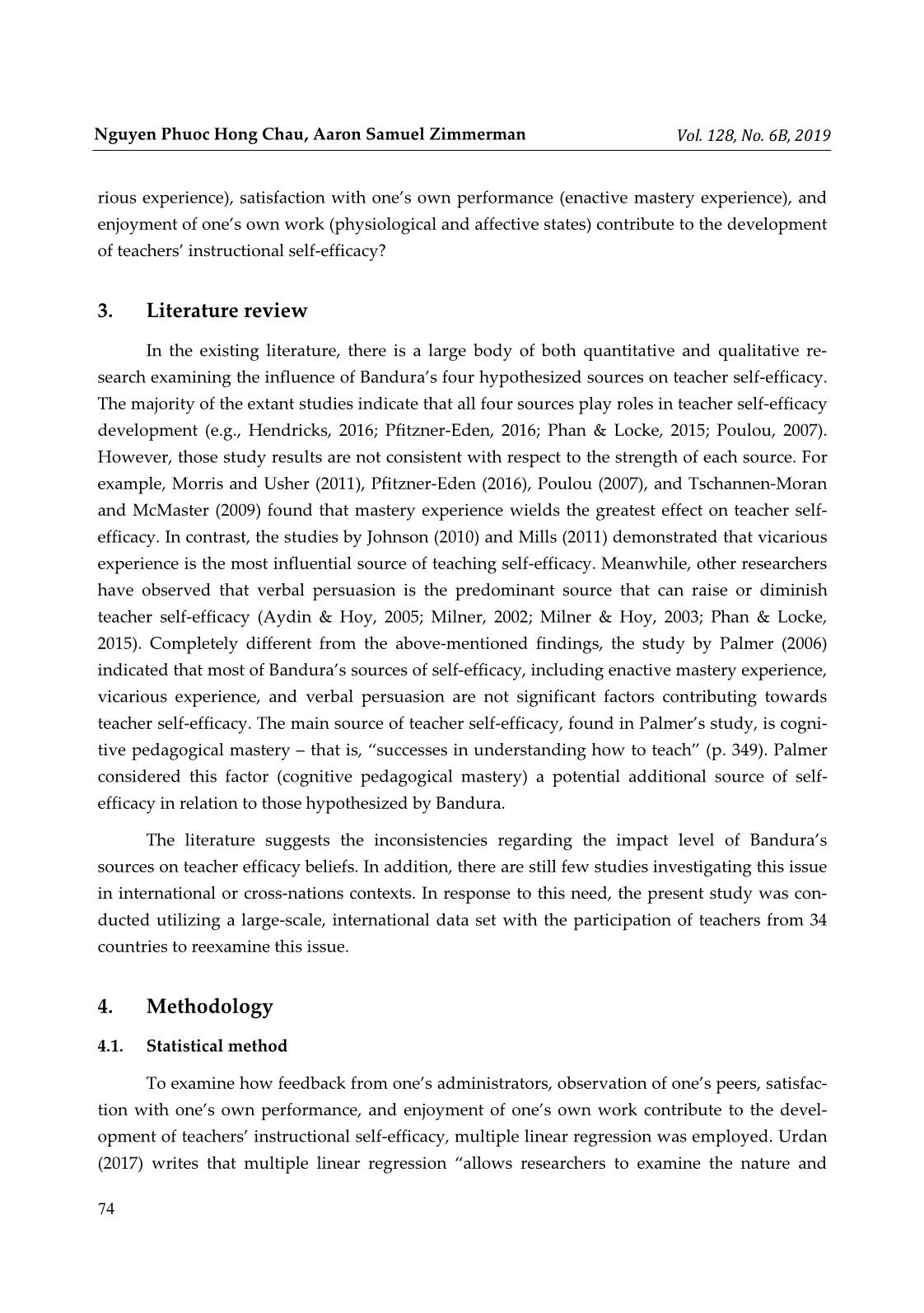 Modeling teacher self-efficacy as a function of peer observation, administrative feedback, job satisfaction, and work enjoyment trang 4