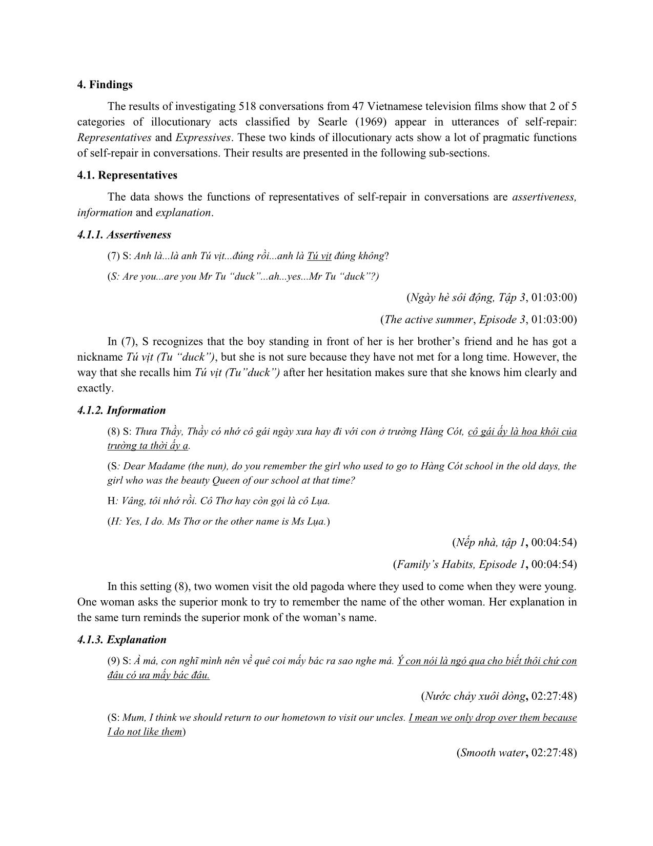 Pragmatic functions of self-repair in conversations from Vietnamese television films trang 5