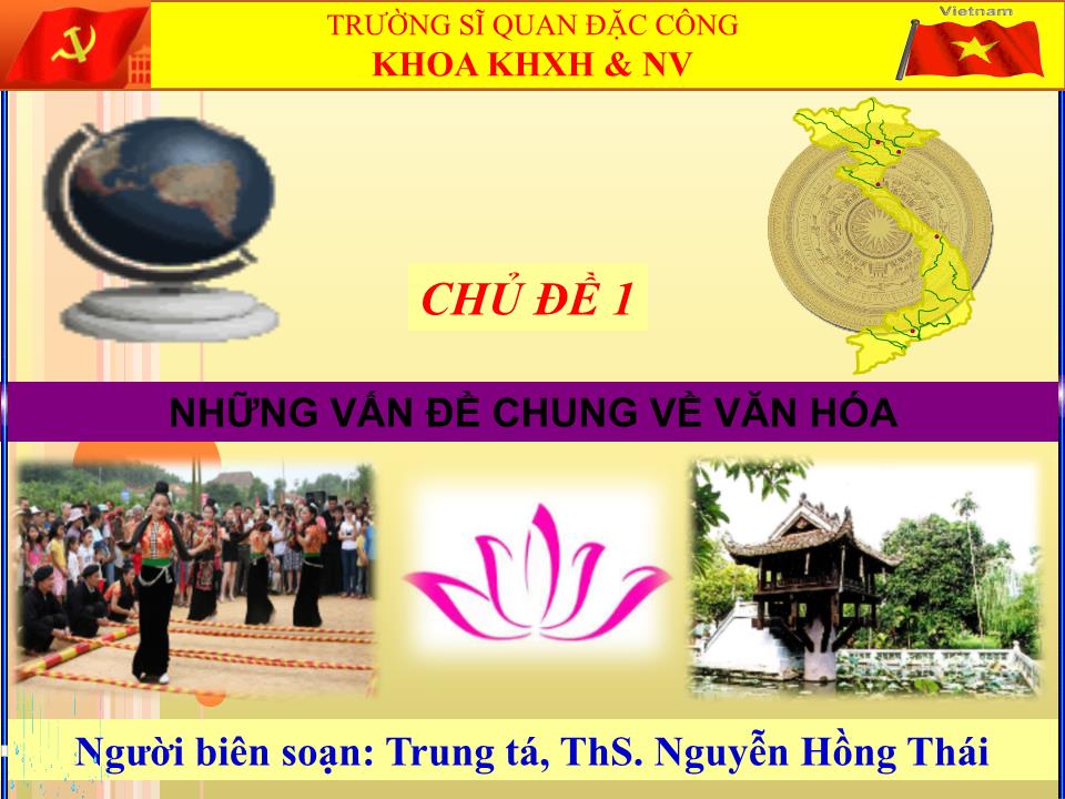 Bài giảng Những vấn đề chung về văn hóa - Nguyễn Hồng Thái trang 1