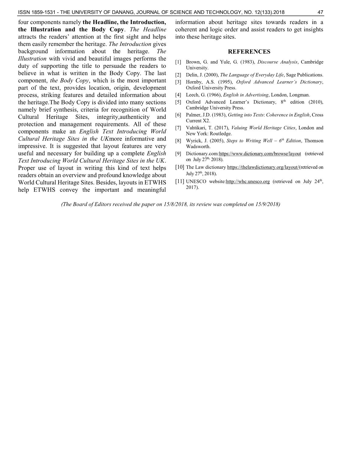 An investigation into layout features of English texts introducing world cultural heritage sites in the United Kingdom trang 5