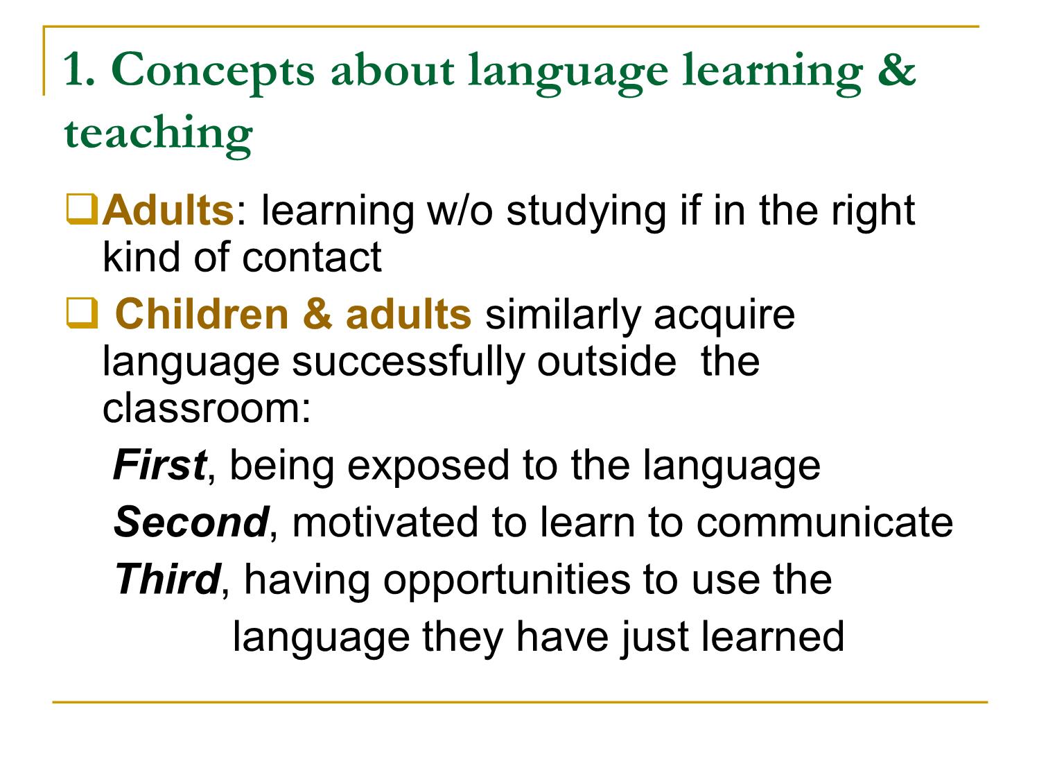 Bài giảng Phương pháp giảng dạy Tiếng Anh - Chapter 4: How to describe learning & teaching trang 2