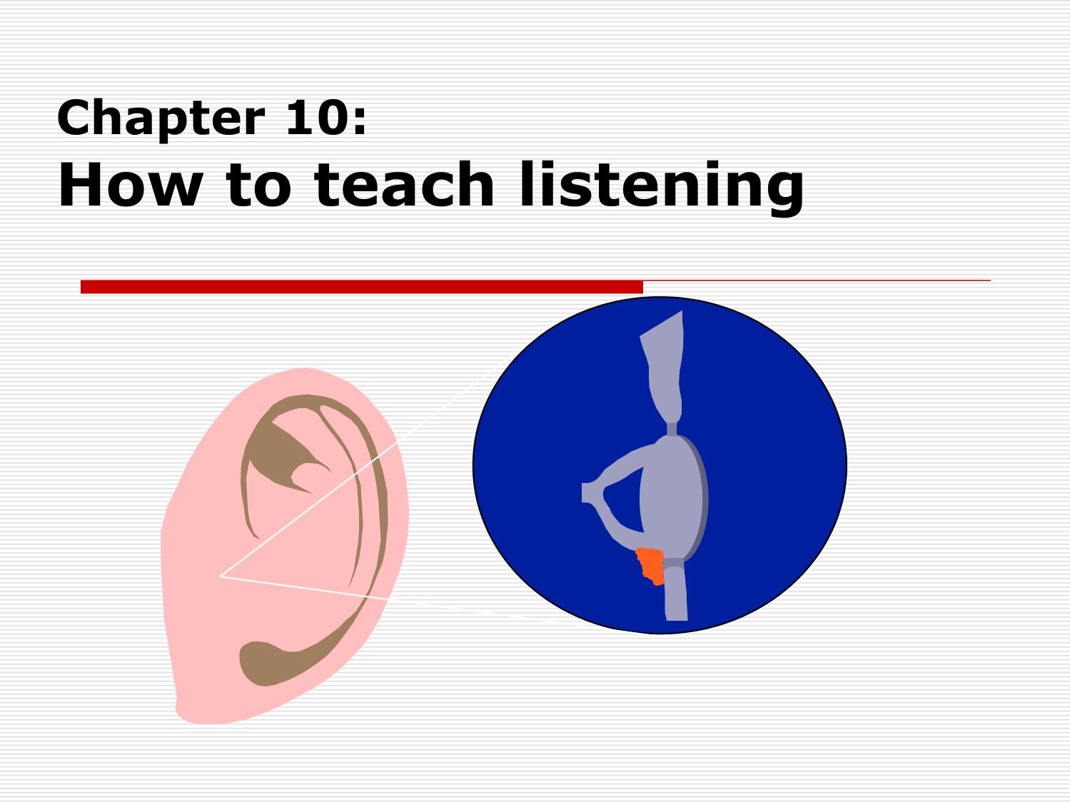 Bài giảng Phương pháp giảng dạy Tiếng Anh - Chapter 10: How to teach listening trang 1
