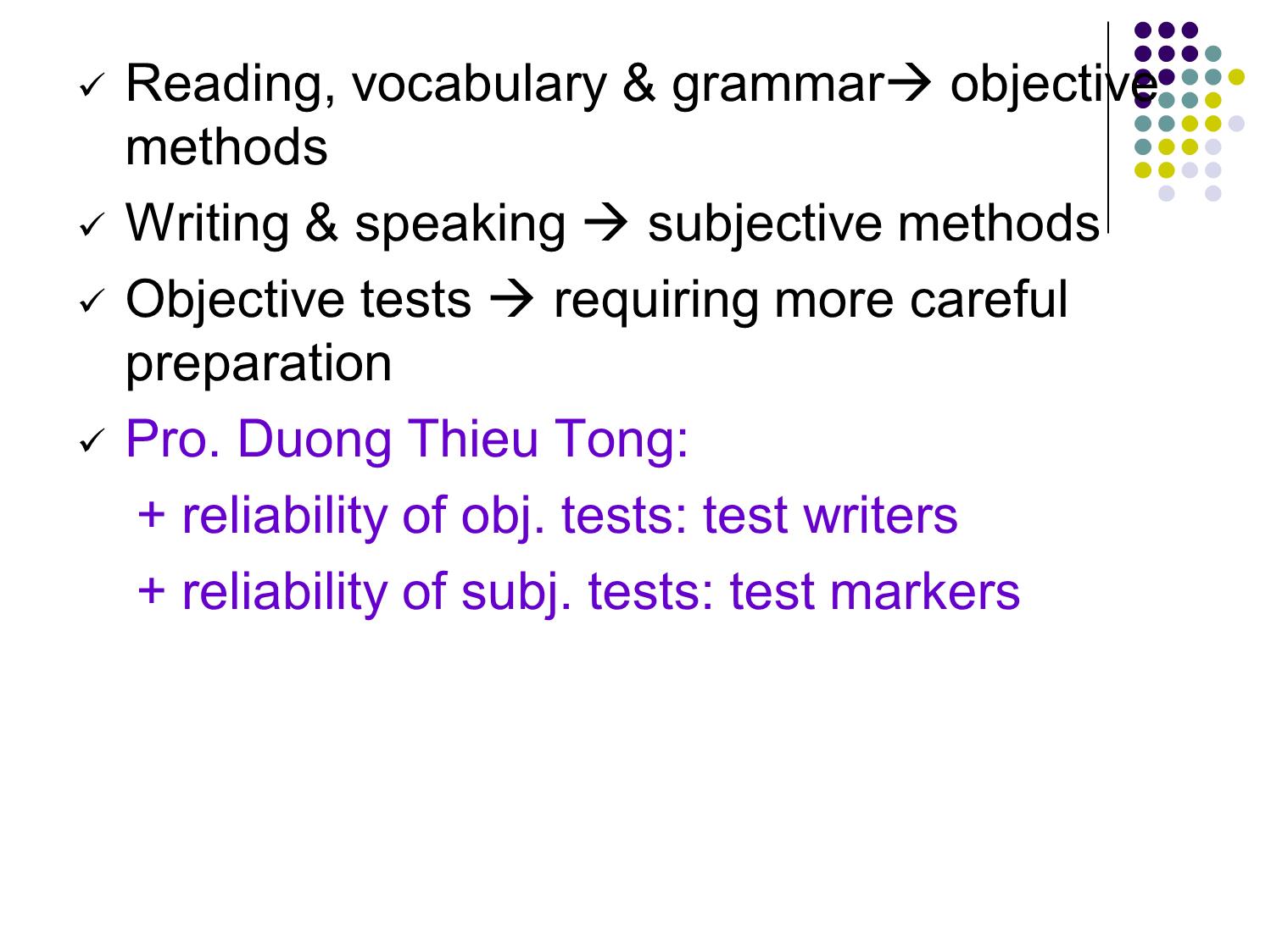 Bài giảng Phương pháp kiểm tra và đánh giá học tập - Chapter 3: Objective testing trang 3