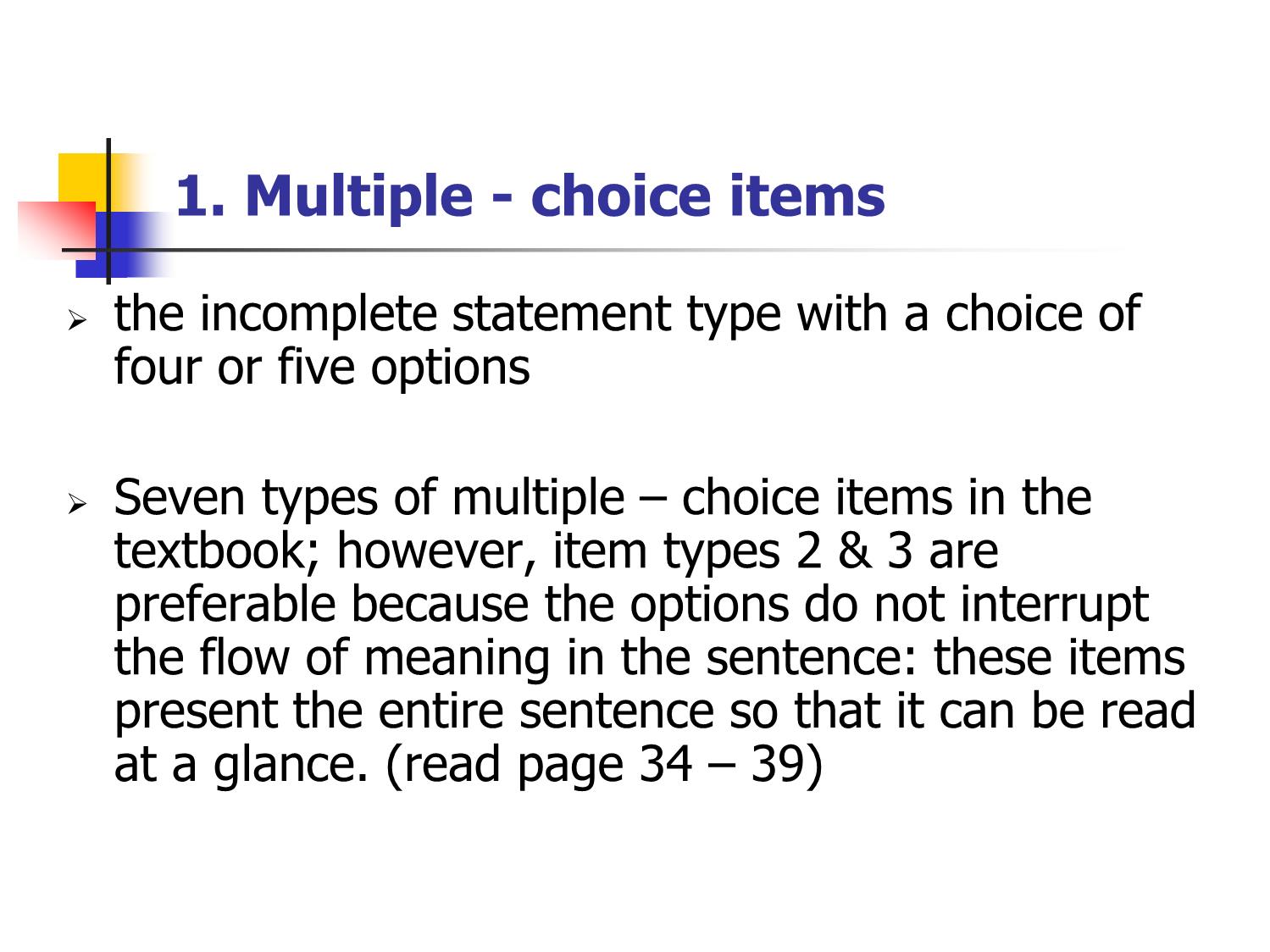 Bài giảng Phương pháp kiểm tra và đánh giá học tập - Chapter 4: Tests of grammar & usage trang 3