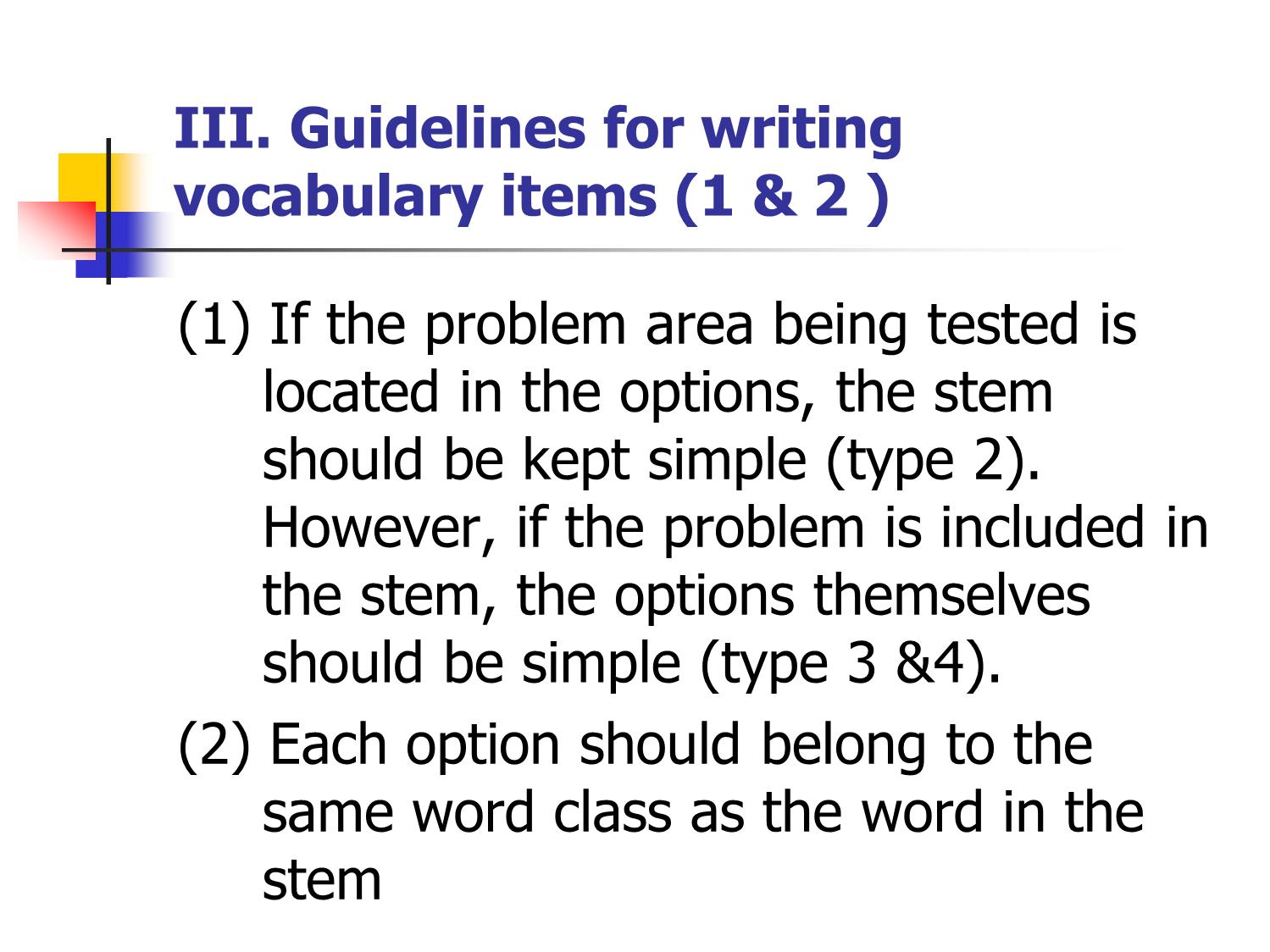 Bài giảng Phương pháp kiểm tra và đánh giá học tập - Chapter 5: Testing vocabulary trang 7