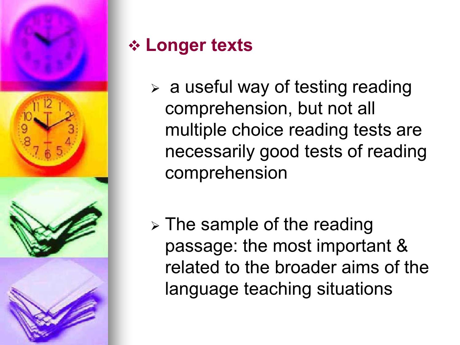 Bài giảng Phương pháp kiểm tra và đánh giá học tập - Chapter 8: Testing reading comprehension trang 8