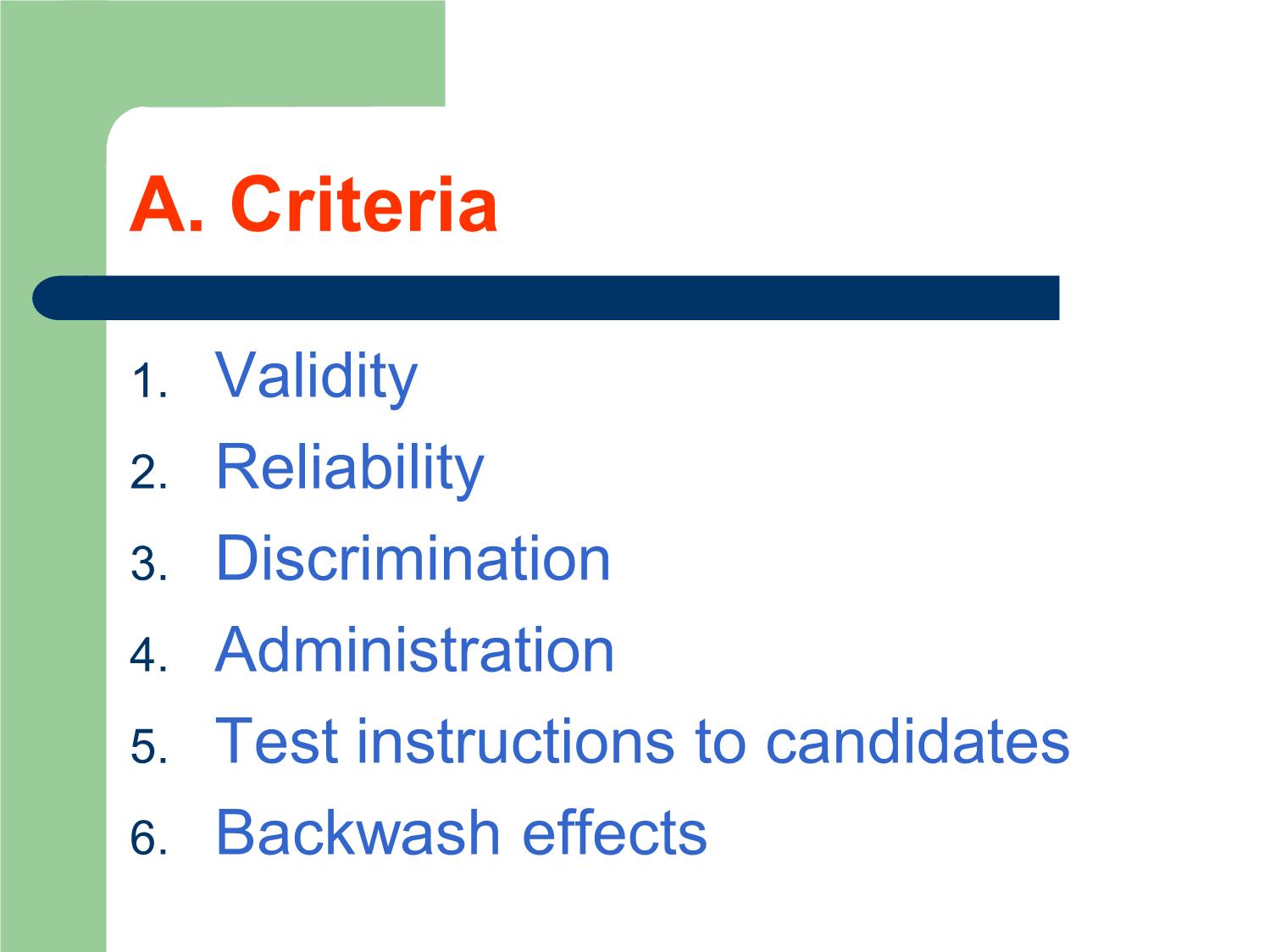 Bài giảng Phương pháp kiểm tra và đánh giá học tập - Chapter 10: Criteria and Test Types trang 2