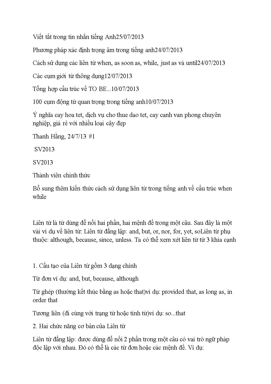 Cách sử dụng các liên từ When, As soon as, While, Just as và Until trang 3