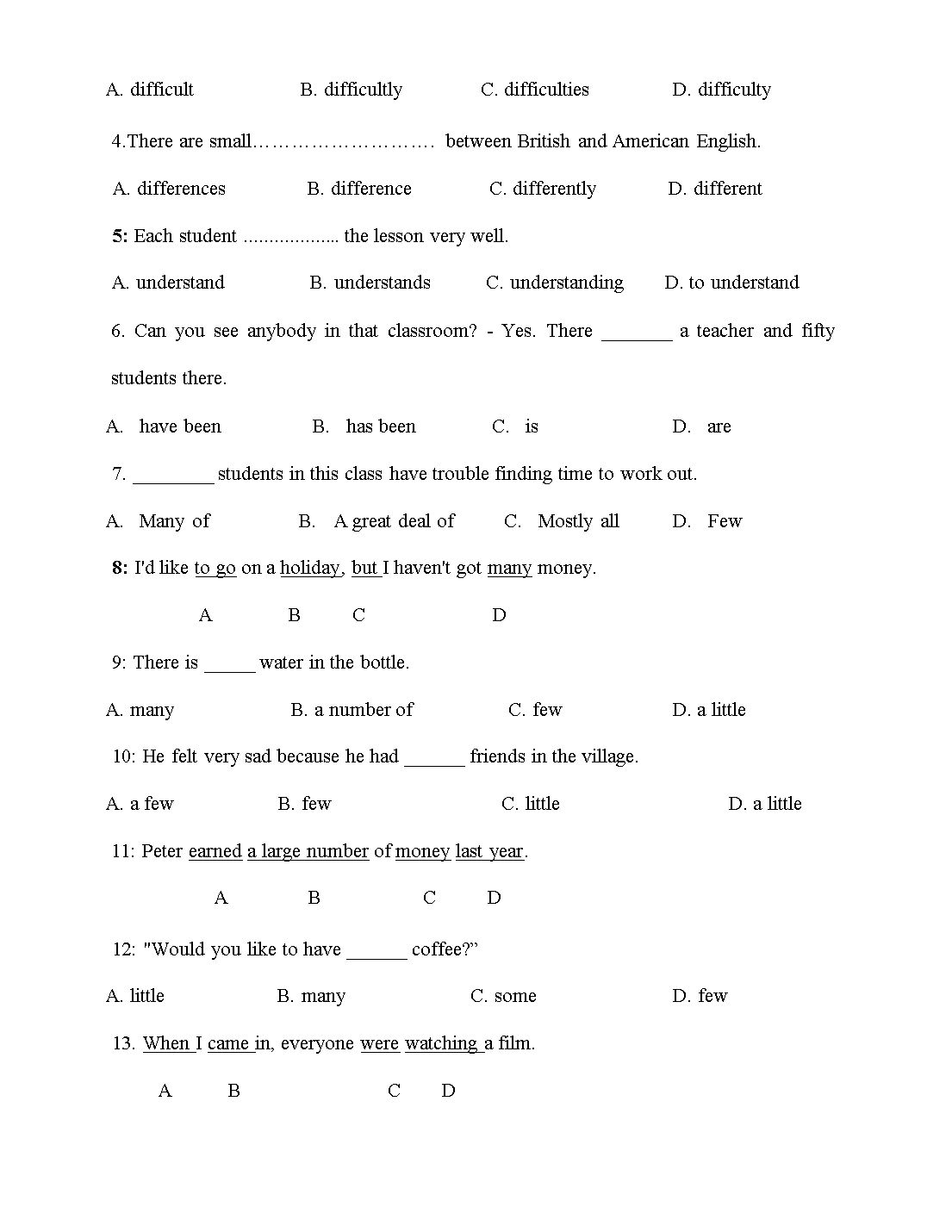 Exercises on subject and verbs agreement trang 9