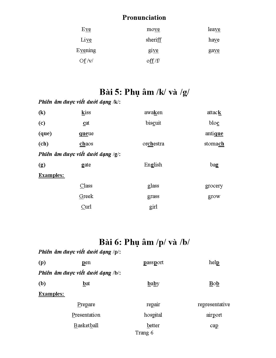 Tài liệu Pronunciation - Kim Thanh trang 7