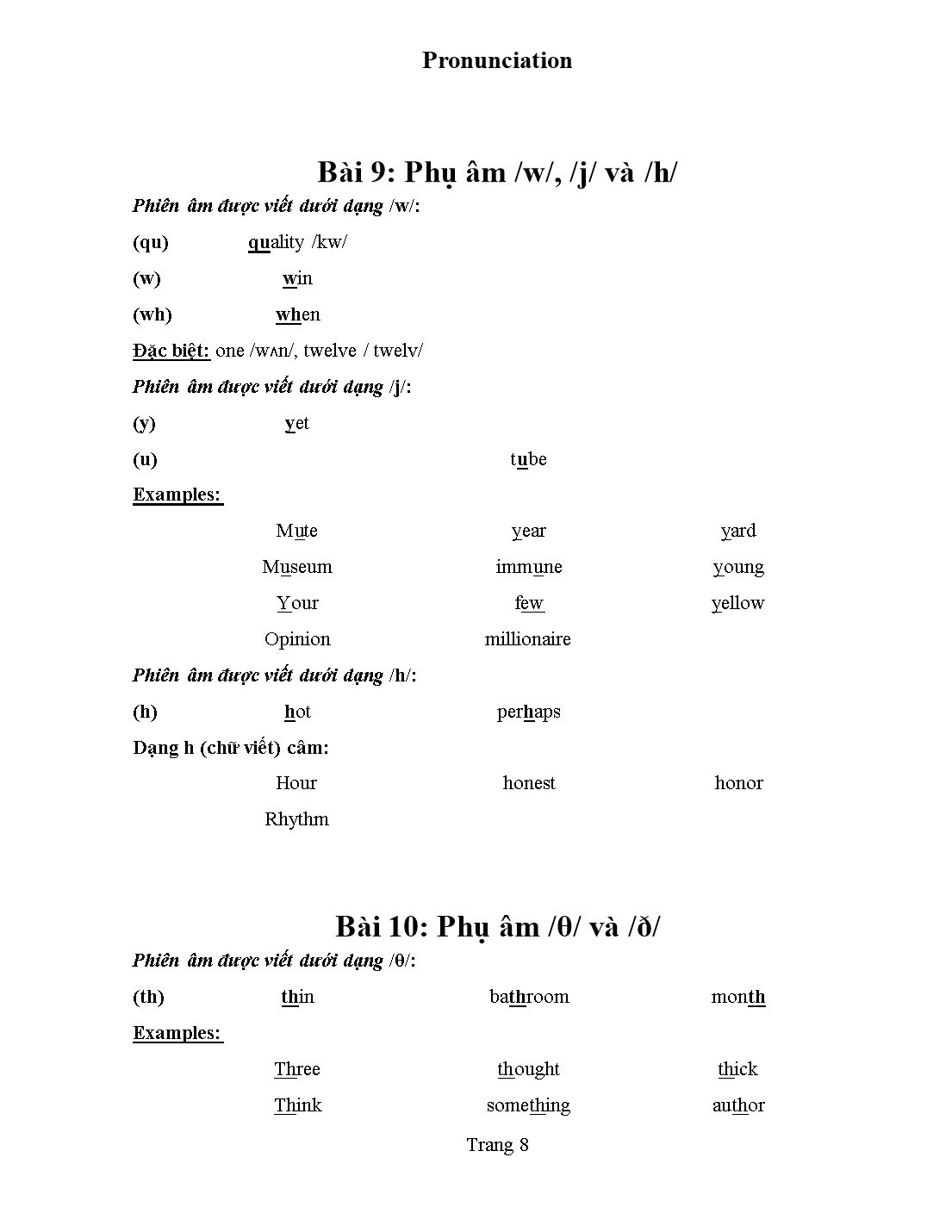 Tài liệu Pronunciation - Kim Thanh trang 9