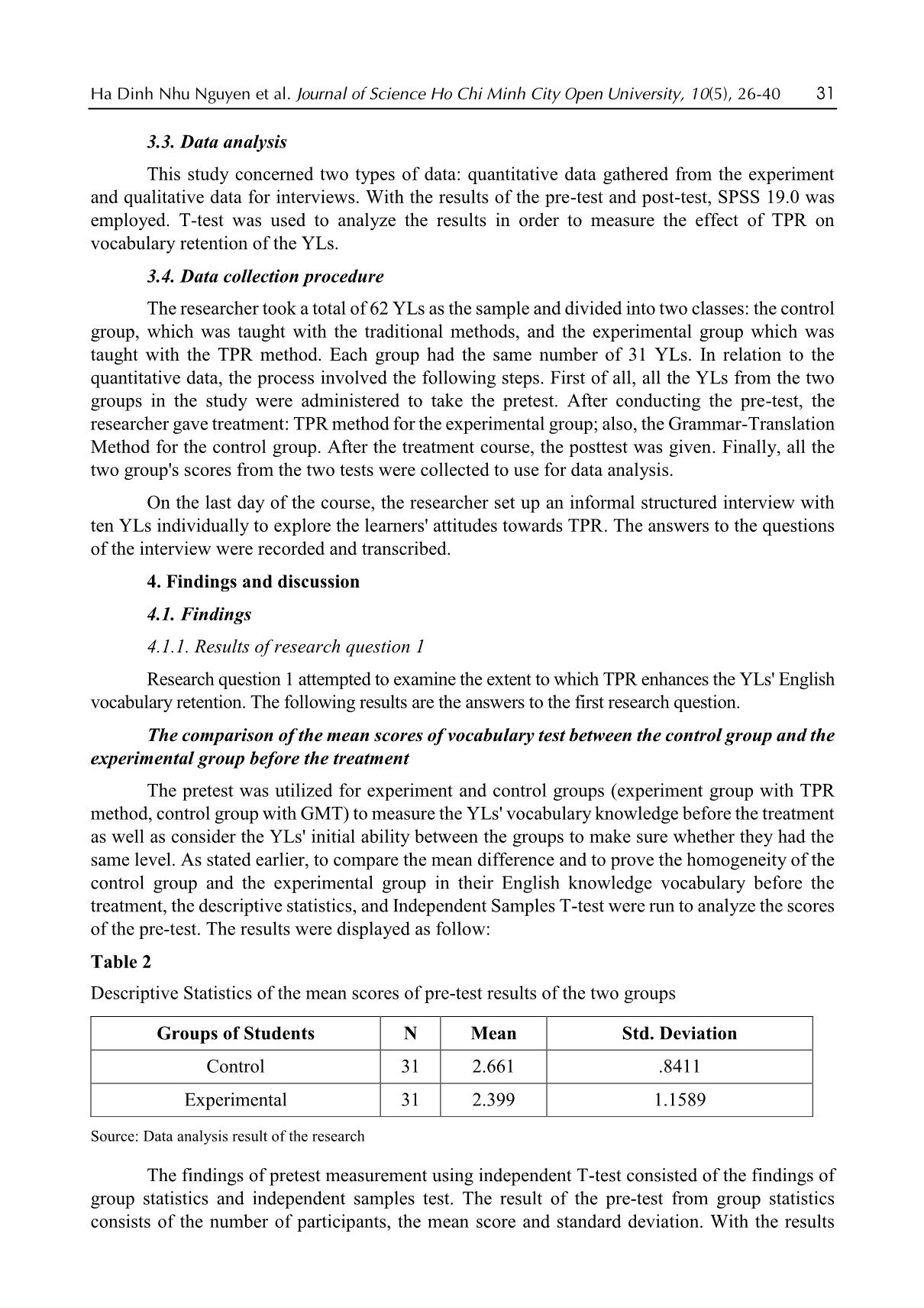 Teaching English vocabulary to young learners through total physical response method trang 6